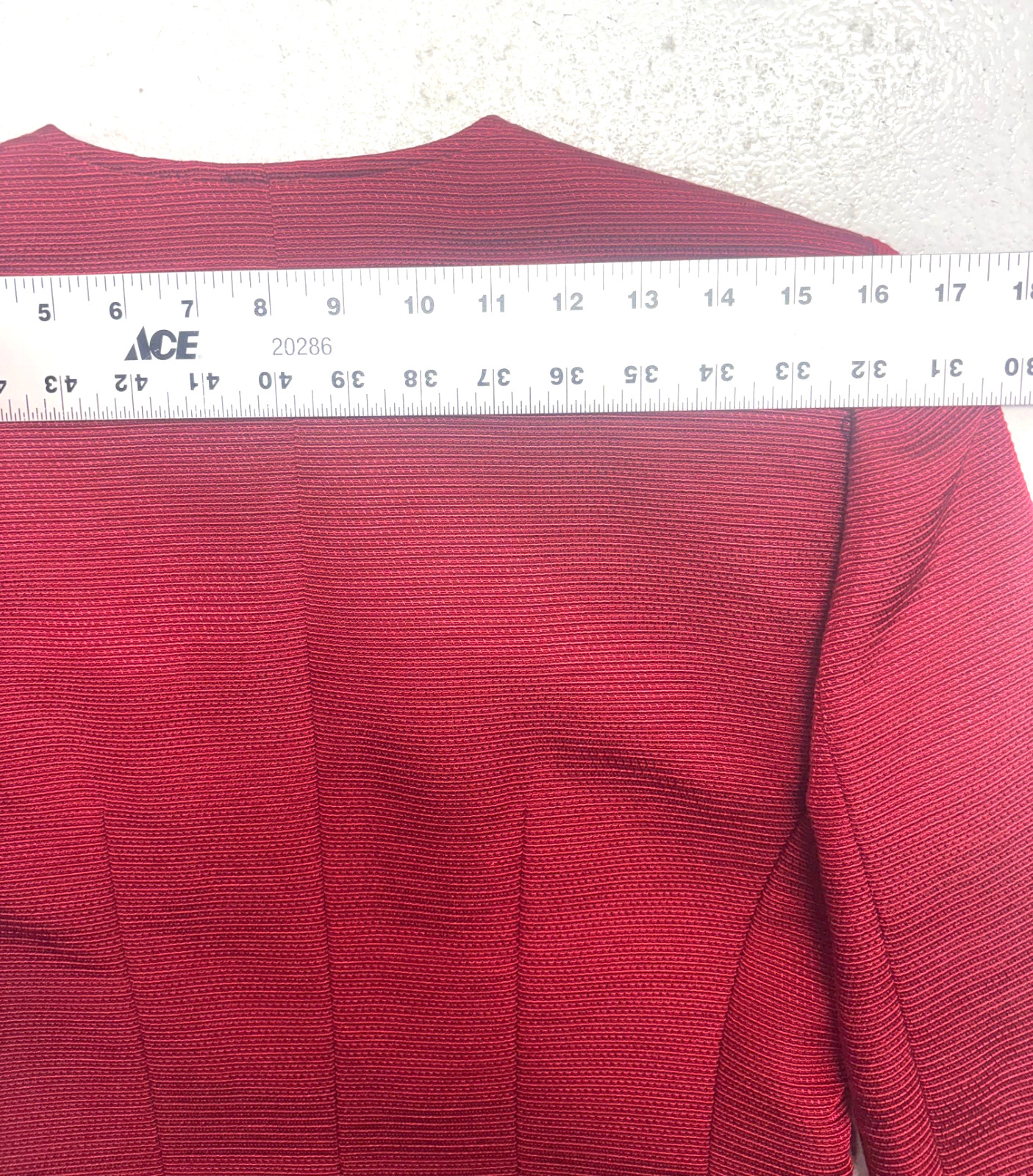 Antonio Melani M 8 10 Red 2pc Skirt Suit Double Breasted Square Neck Knit Career