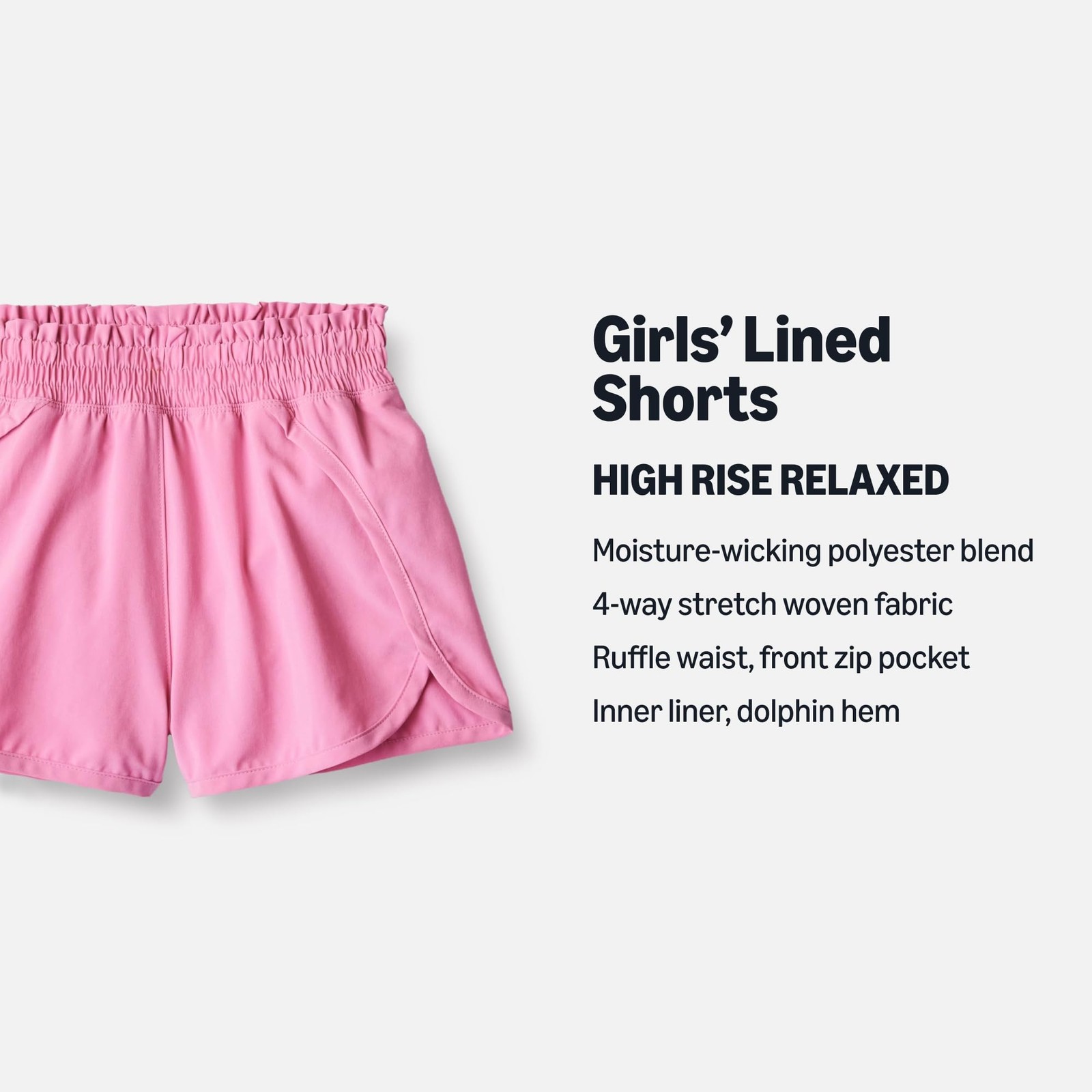 Amazon Essentials Girls’ High-Rise Athletic Performance Stretch Large, Pink