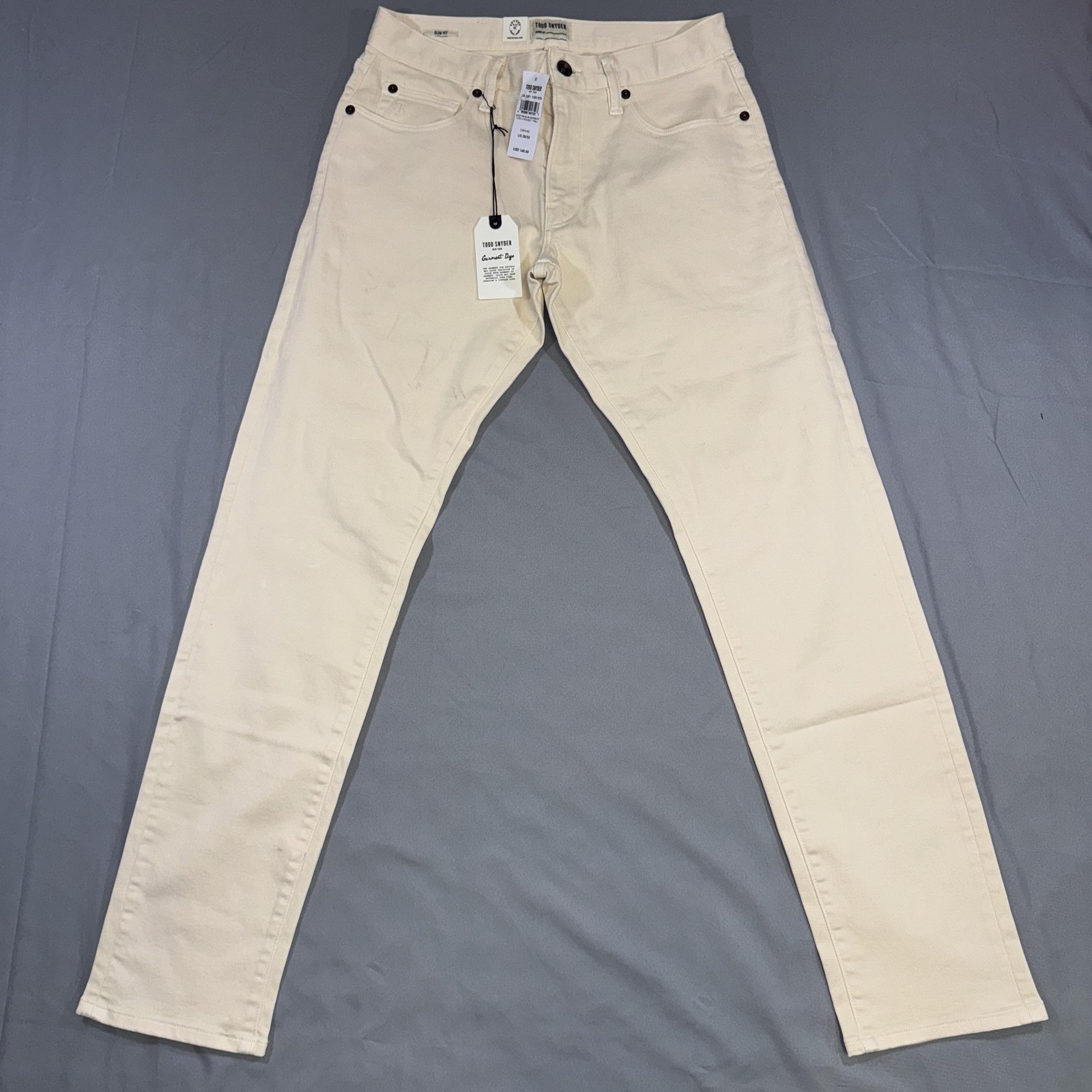 Todd Snyder Jeans Mens 28×32 Cream Slim Fit Garment Dye Stretch Denim Pants