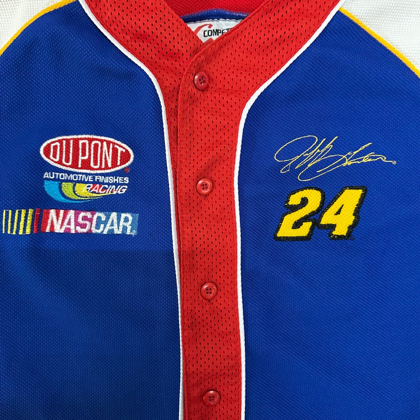 Competitors View Jersey Kids Size M 12/14 Blue Jeff Gordon NASCAR DuPont Racing