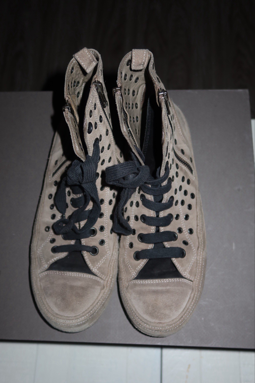 Ann Demeulemeester Scamosciato Mens Sneaker Size 43 Dark Khaki