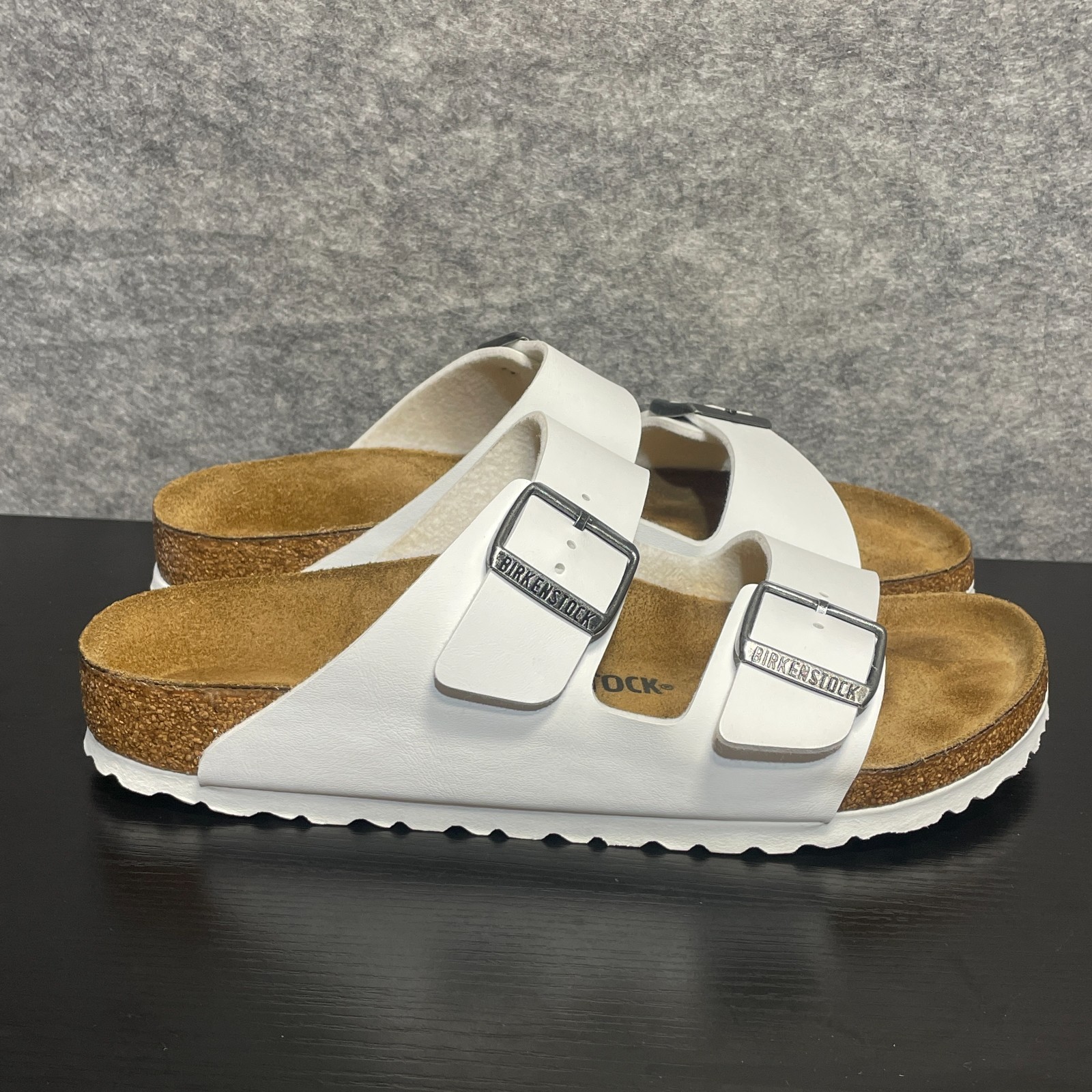 Birkenstock Arizona Birko Flor Sandals Womens EU 40 US 9 Narrow White Footbed