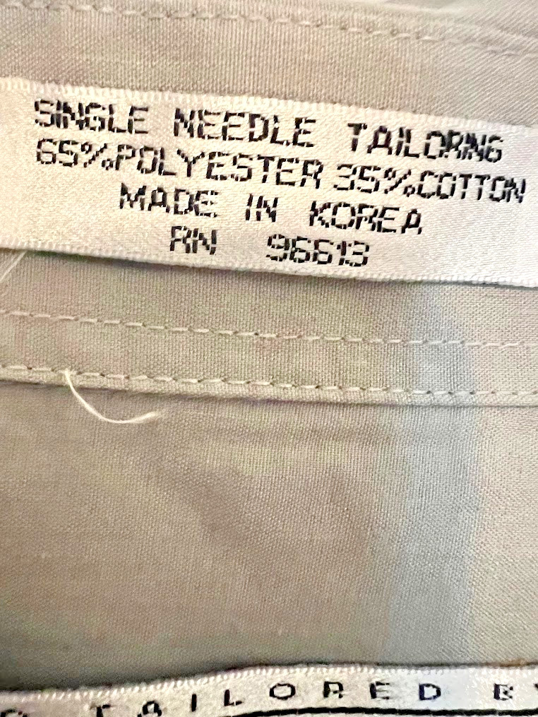 Vintage Alberto Celini Shirt 18 36/37 2XL 3XL Light Olive Sage Gray Dress Button