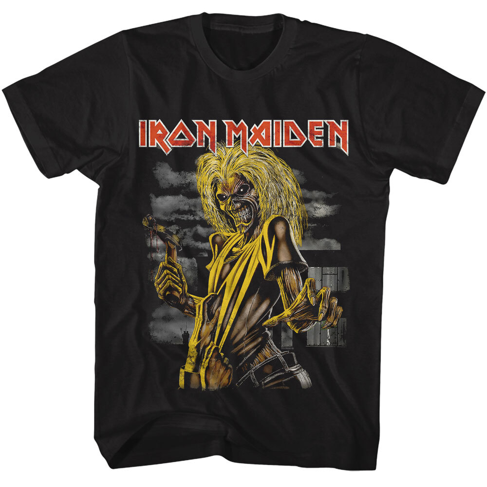 Iron Maiden Killers Album Cover Eddie Bloody Axe Men’s T Shirt Rock Band Merch