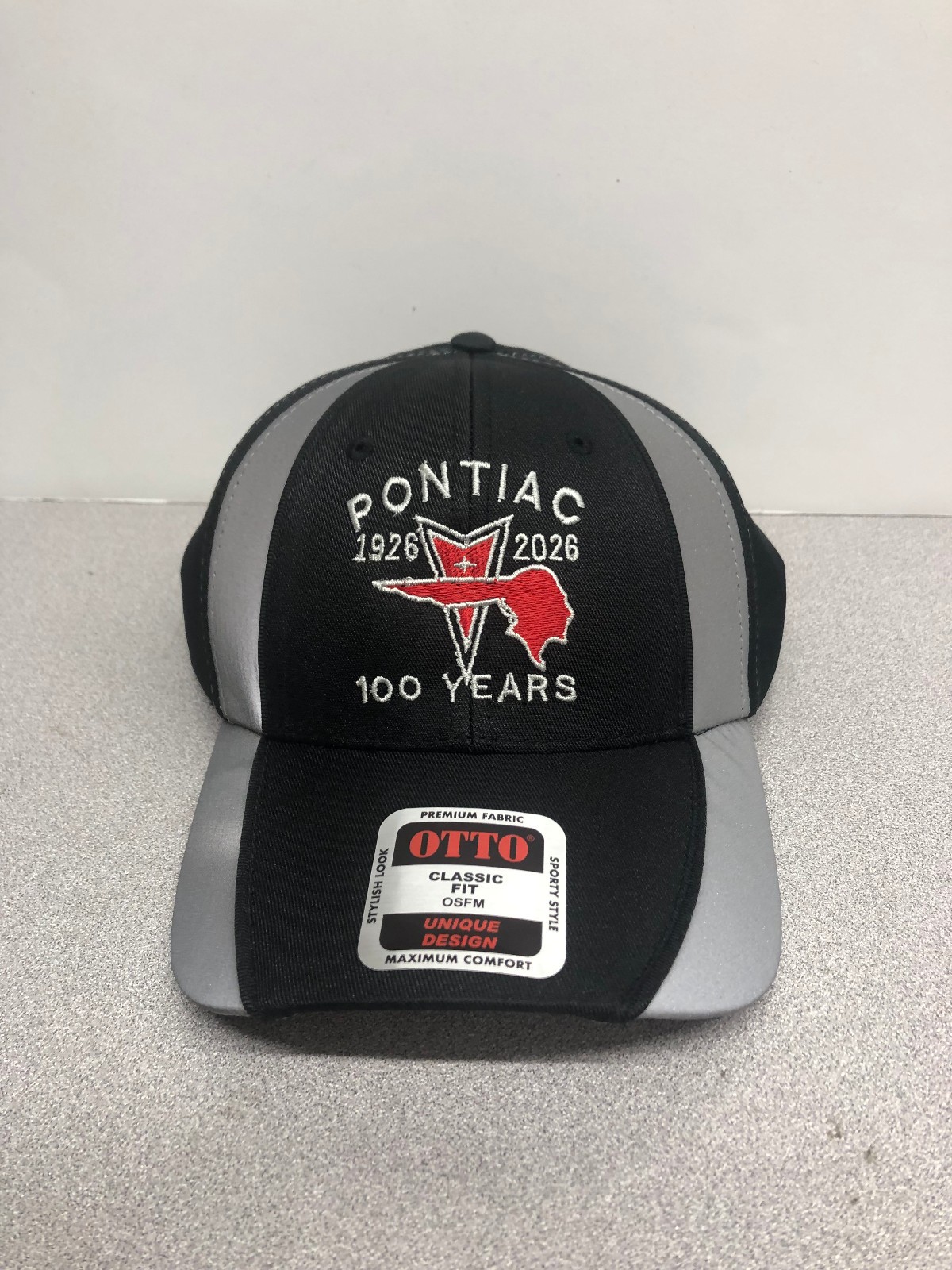 PONTIAC 100 YEAR CELEBRATION 1926-2026 BLACK/GRAY BALL CAP