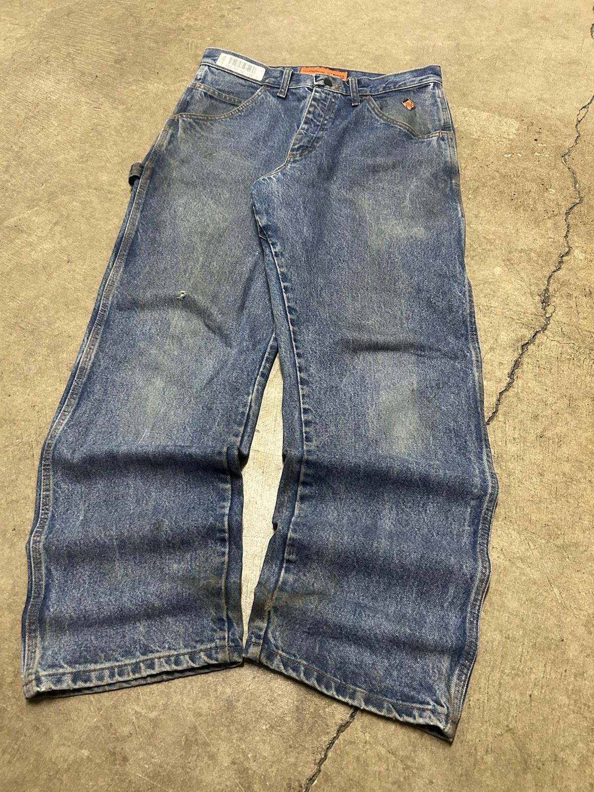 Wrangler FR RIGGS Workwear Men’s Blue Denim Jeans Relaxed Straight 5-Pocket