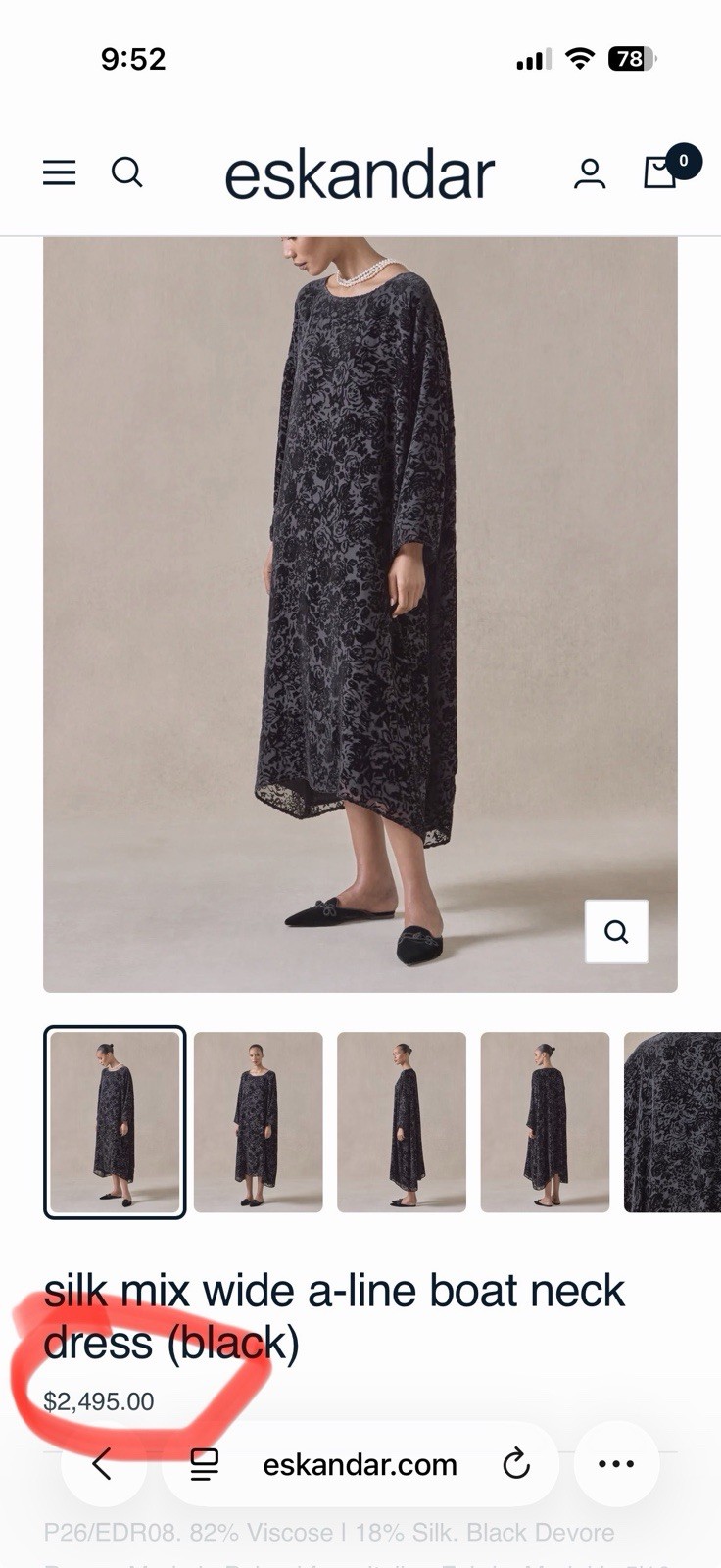 Eskandar Black Silk Blend Devore A-Line Dress Size 2 Oversized Layered