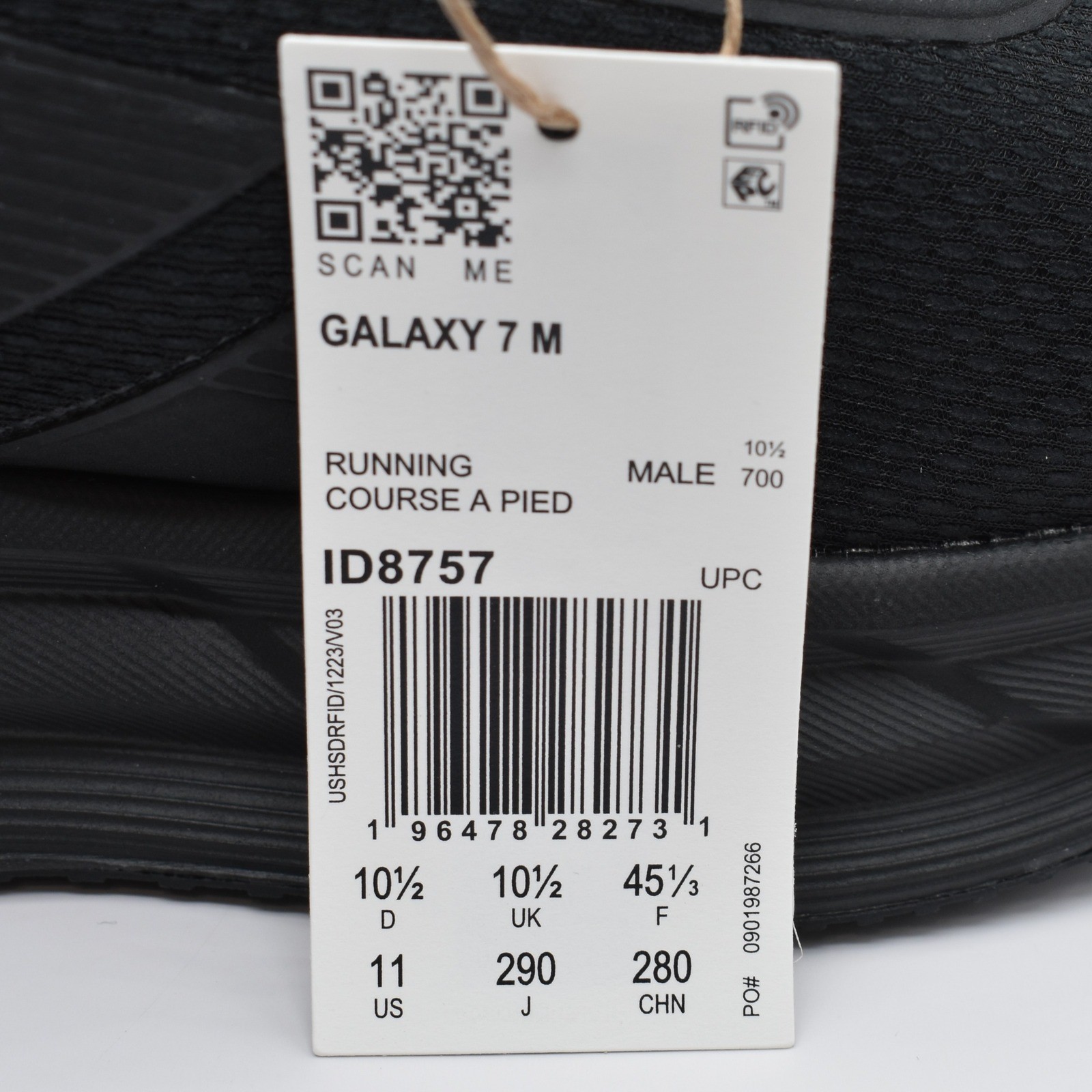 Adidas Galaxy 7 Running Shoes Men’s Size 11 Triple Black Cloudfoam NWT ID8757