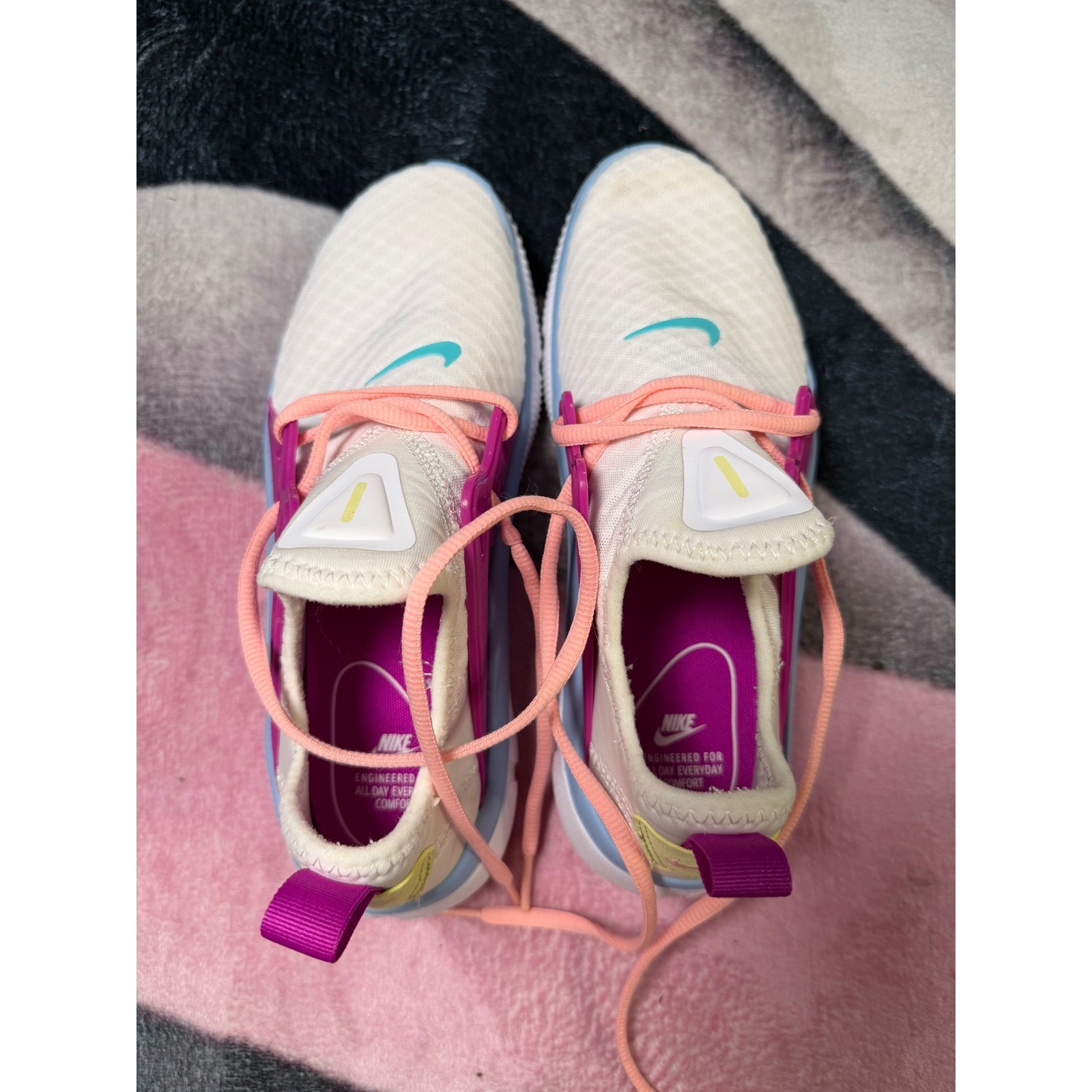 Nike Free Metcon 2 Womens Training Shoes Ivory Pink Teal AQ7481-101 Size 7.5