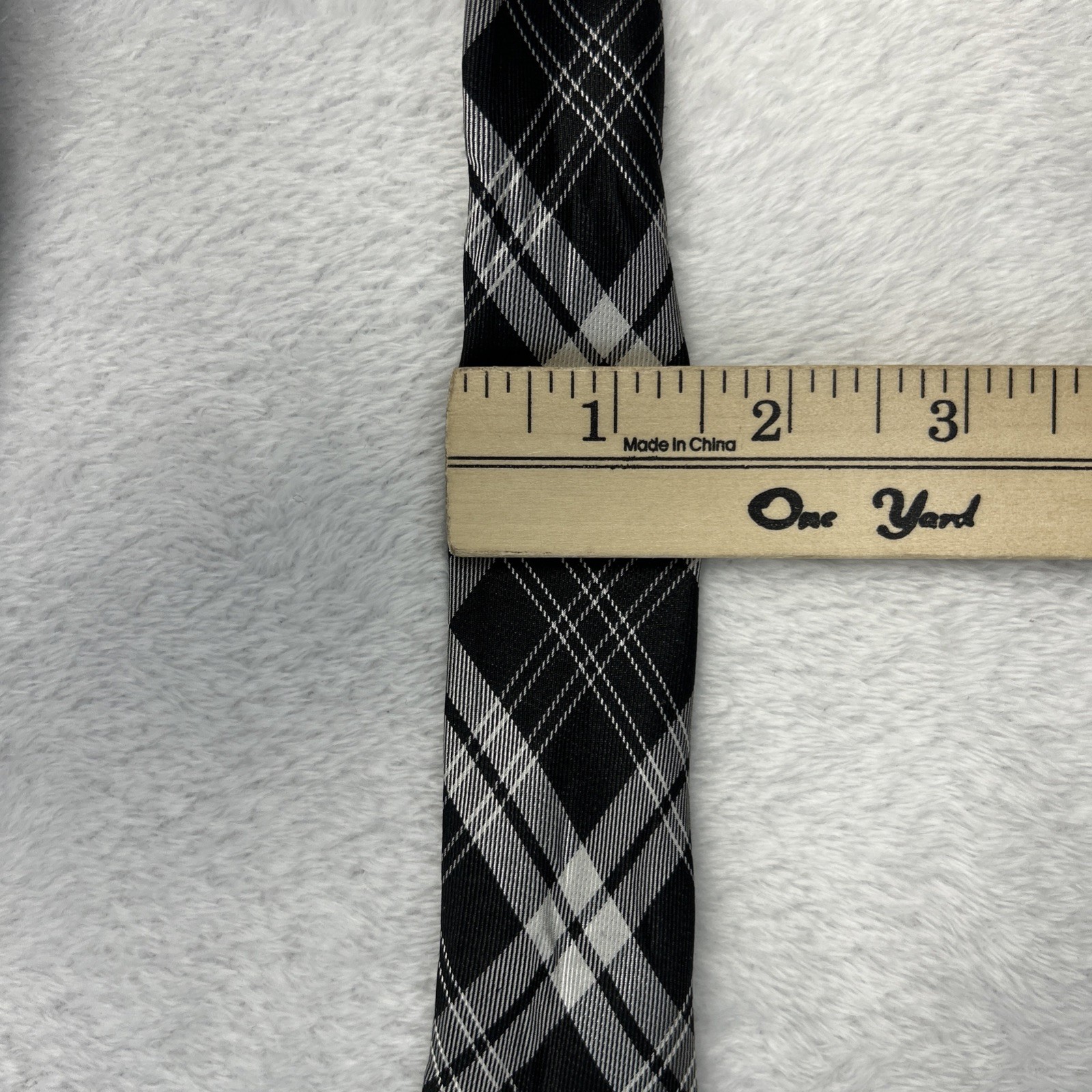 J.S Blank & Co. Black Silver Plaid Men’s Necktie 2.75”x 60” 100% Silk