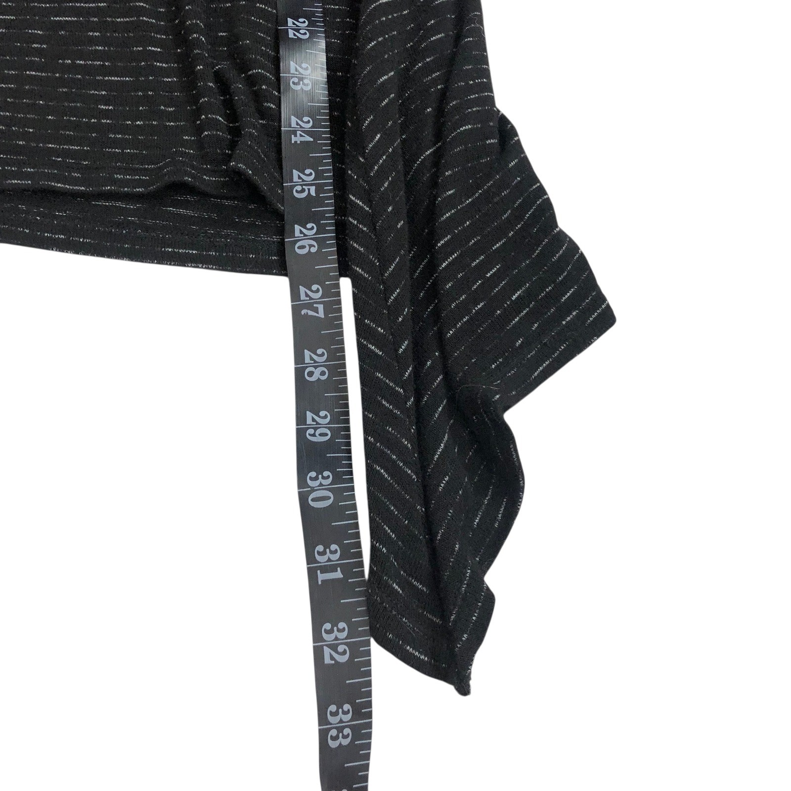 Knox Rose Black Crochet Lace Trim Knit Asymmetric Tunic Tank Top Large Boho