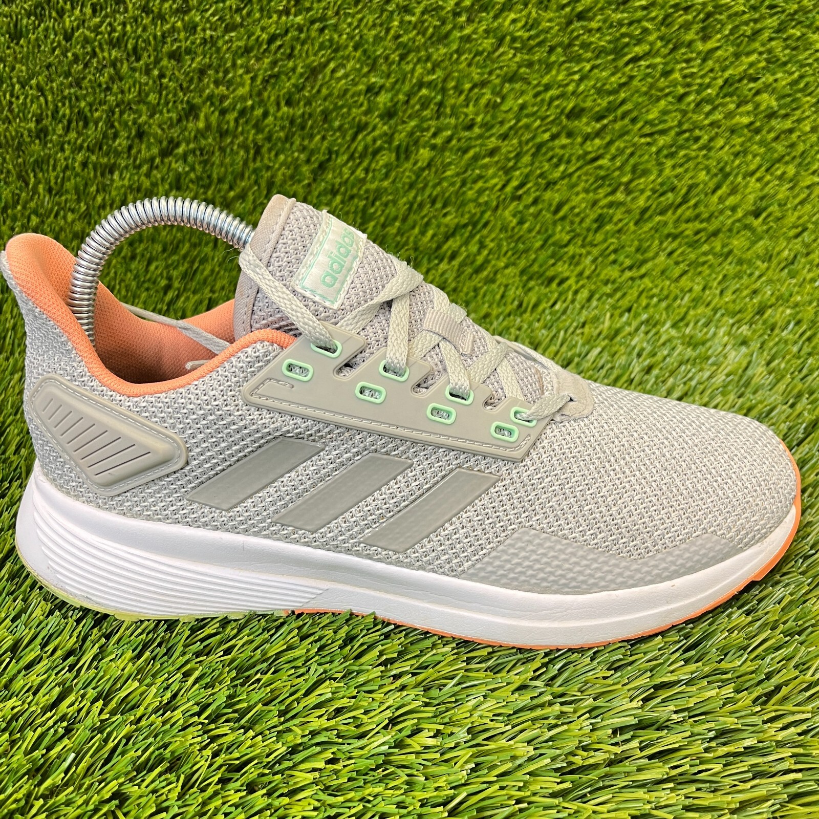 Adidas Duramo 9 Womens Size 7.5 Gray White Athletic Running Shoes Sneakers