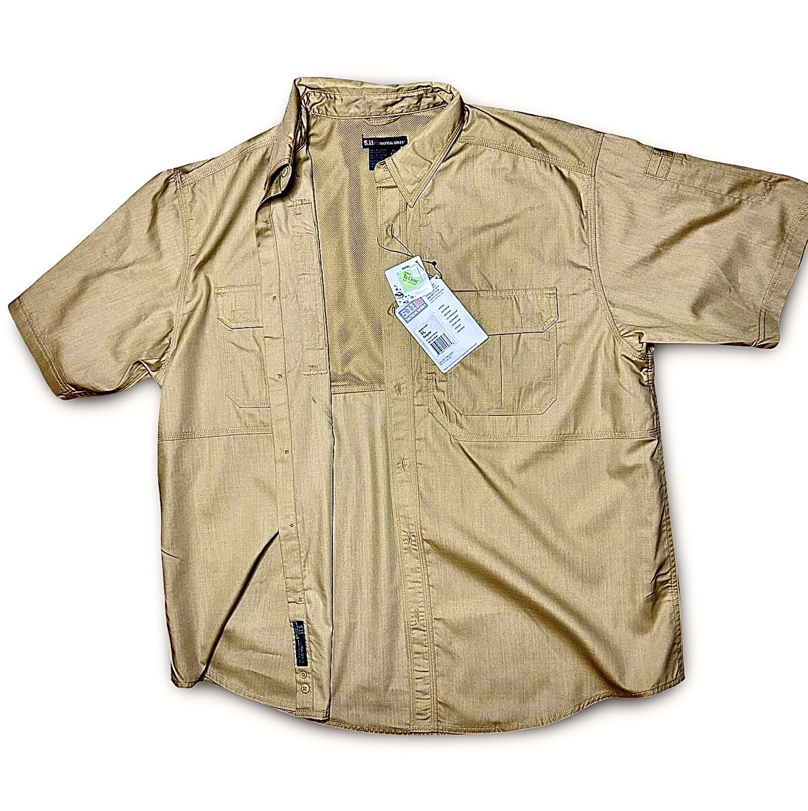 5.11 Tactical Taclite Pro Short Sleeve Shirt Men’s Ripstop Vented Patch Removed