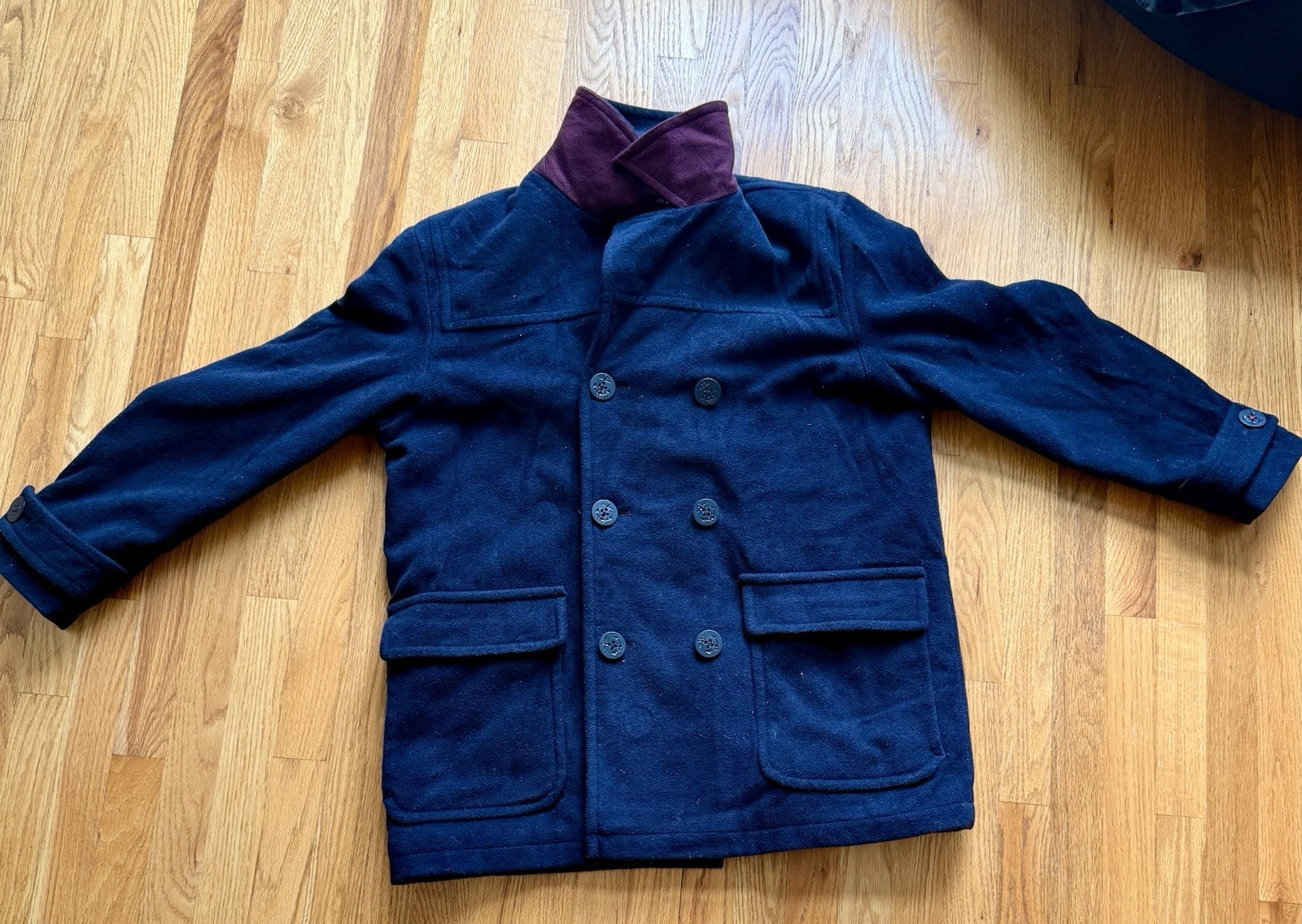 Tommy Hilfiger Men’s XL Navy Double Breasted Peacoat Jacket