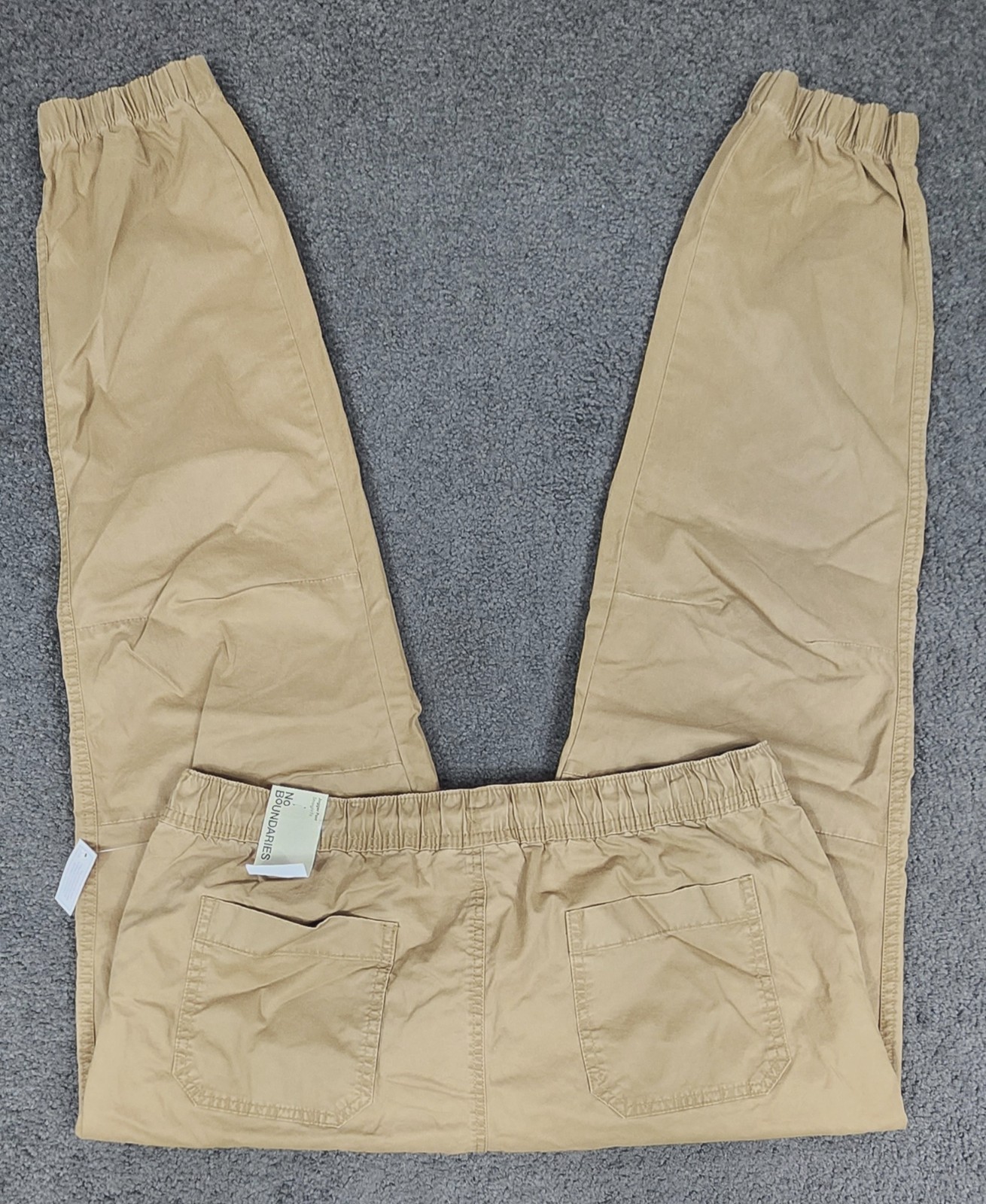 Men’s Jogger Pants Size S 28-30 Khaki “2 PACK” Twill Elastic Waist No Boundaries