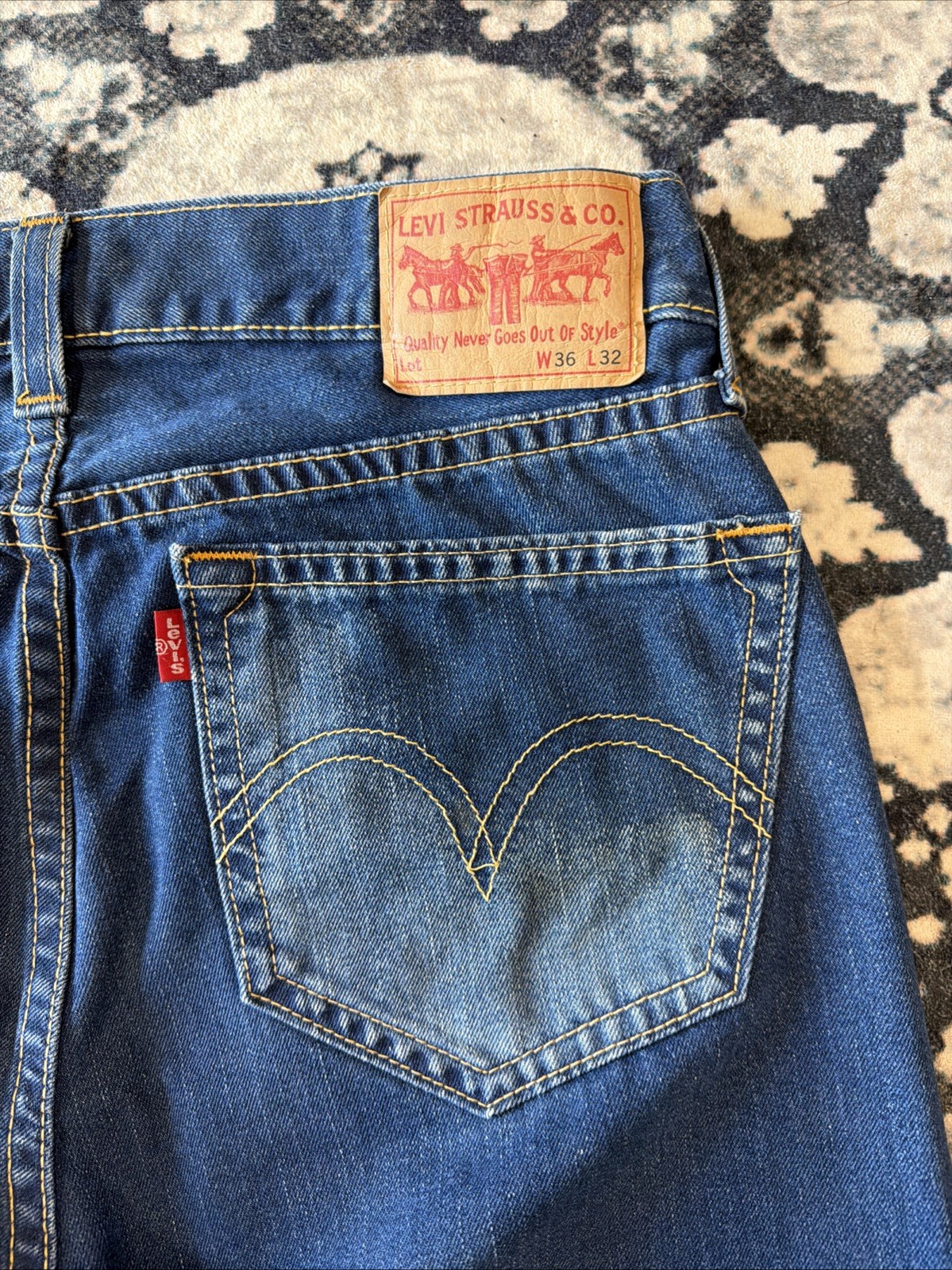 Vintage Y2K Levi’s Type 1 Men’s Real Loose Baggy Denim Jeans Skater size 36×32