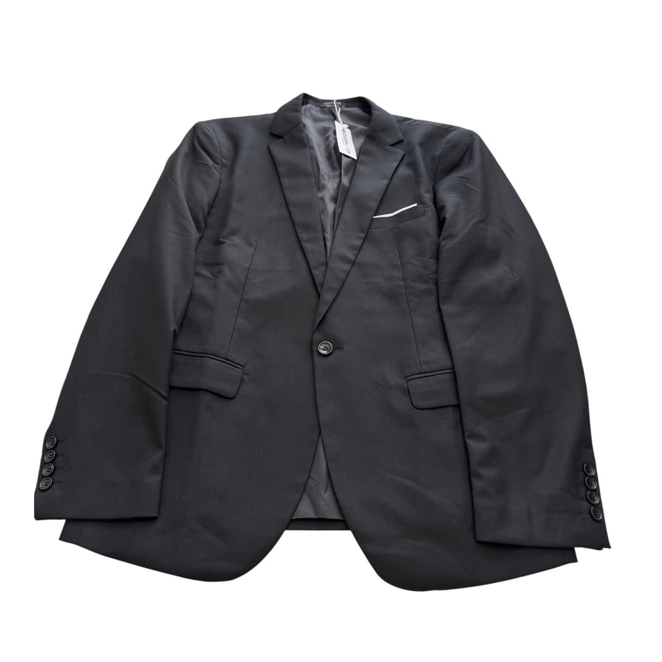 NEW Coofandy Men’s Classic One Button Single Breasted Blazer Black Size L (42)