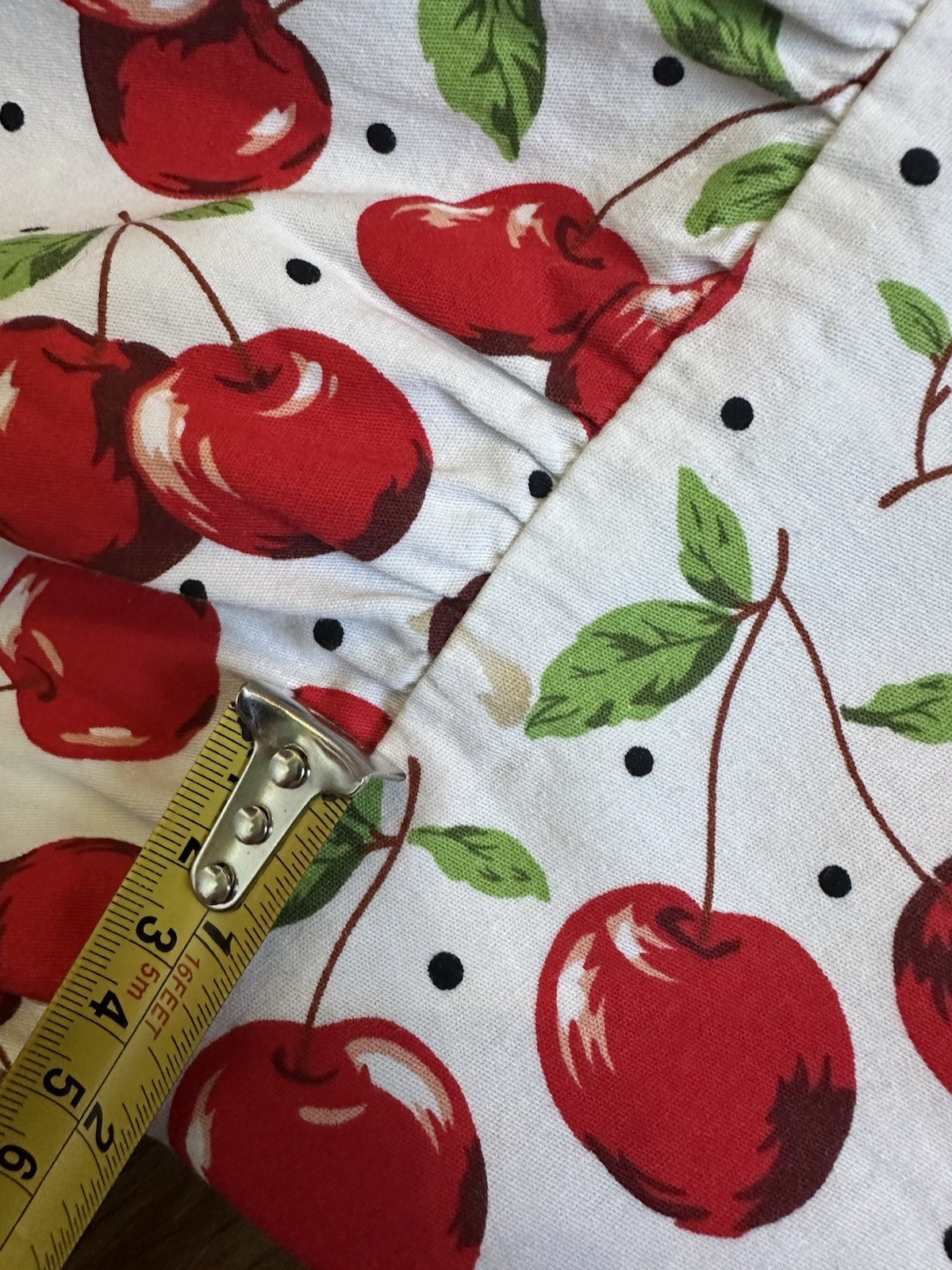 Dolce & Gabbana Vintage Cherry Print Dress Polka Dot Cotton A-Line Mini IT 42 S