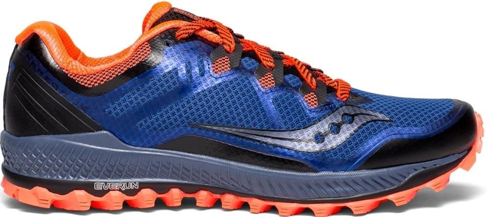 Saucony Men’s Peregrine 8 Sneaker S20424-35, Blue/Black/Vizi Red, 14 M US