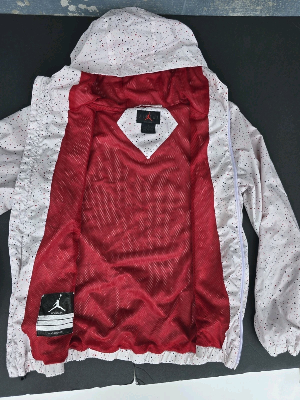 Jordan Full-Zip Hoodie Jacket Speckle Jumpman Youth Red White M 13