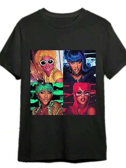 Lil Kim Vintage Love You Tee Black Retro Hip Hop Loose Fit Heavyweight Cotton