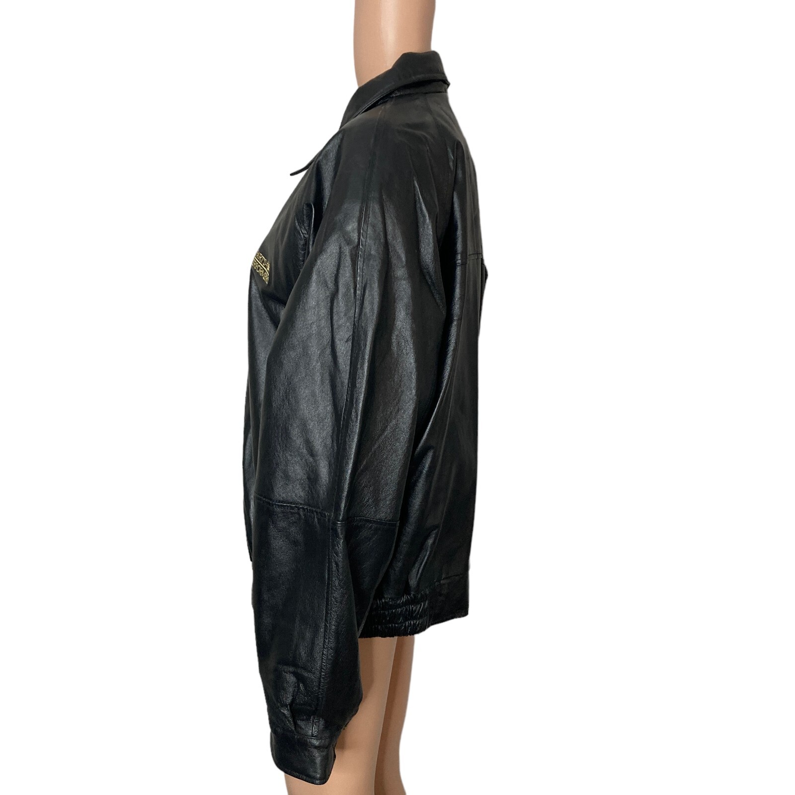 vintage burks bay leather jacket ramparts premier performers black new casino