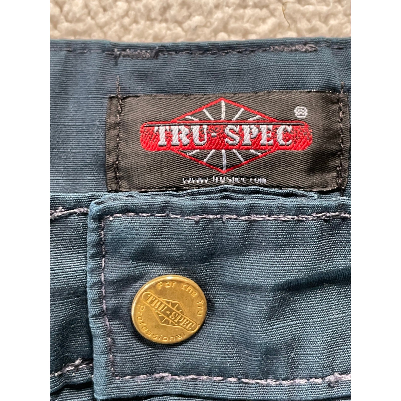 Tru-Spec Mens 34/32 Tactical Cargo Pants Navy Blue Ripstop Workwear – Distressed