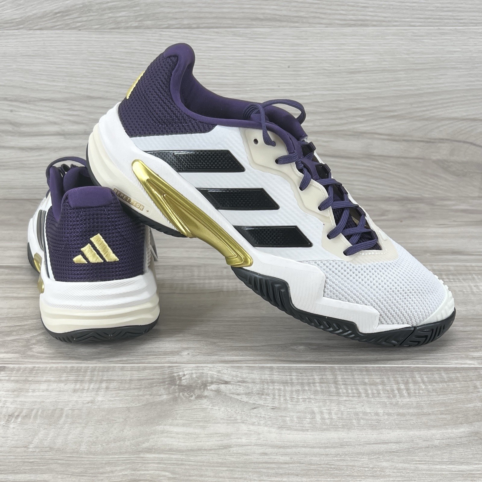 adidas Barricade 13 Tennis Mens White Sneakers Athletic Shoes JR1499 Sz 11.5