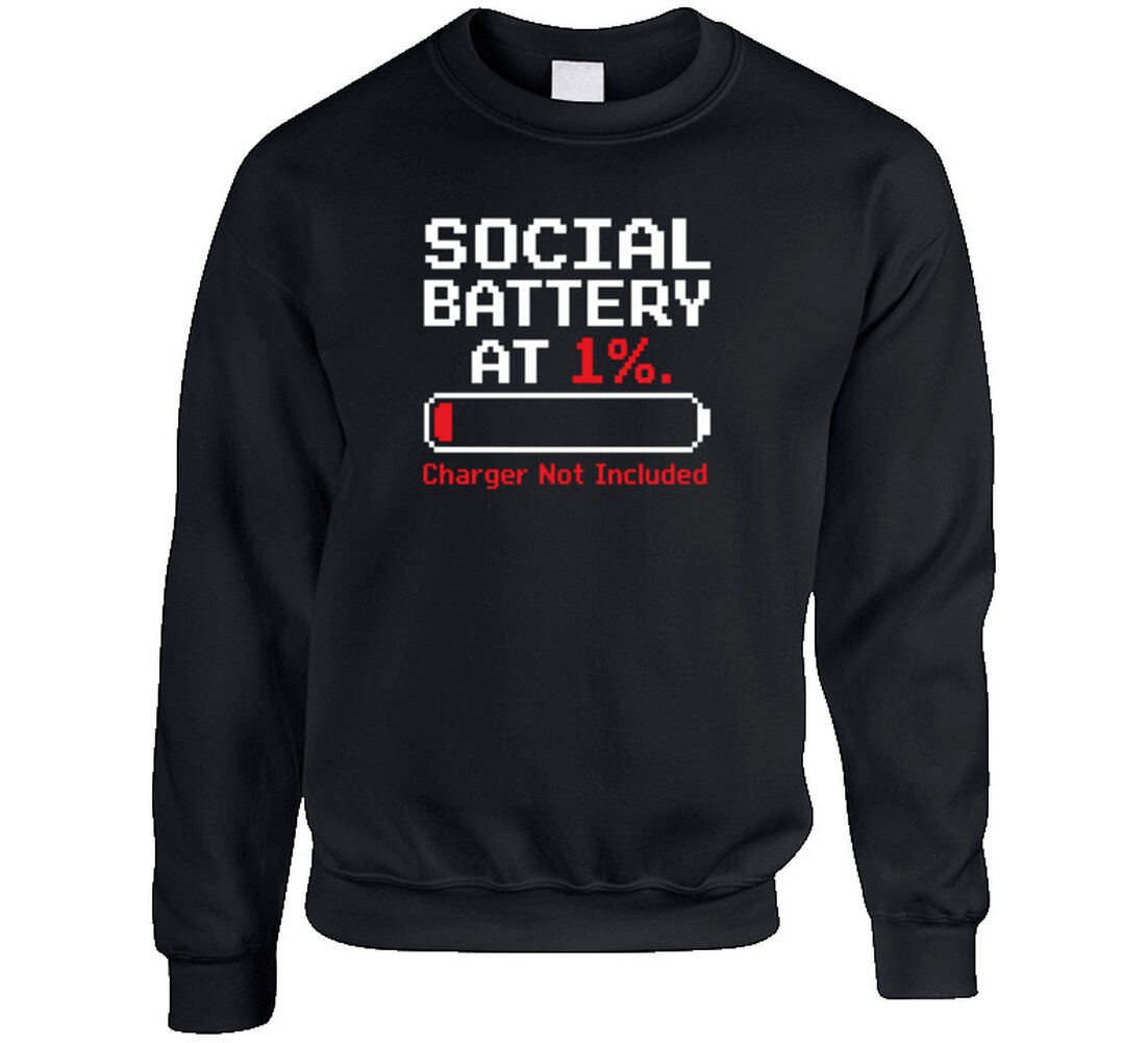 Social Battery At 1 Percent Charger Not Included T Shirt