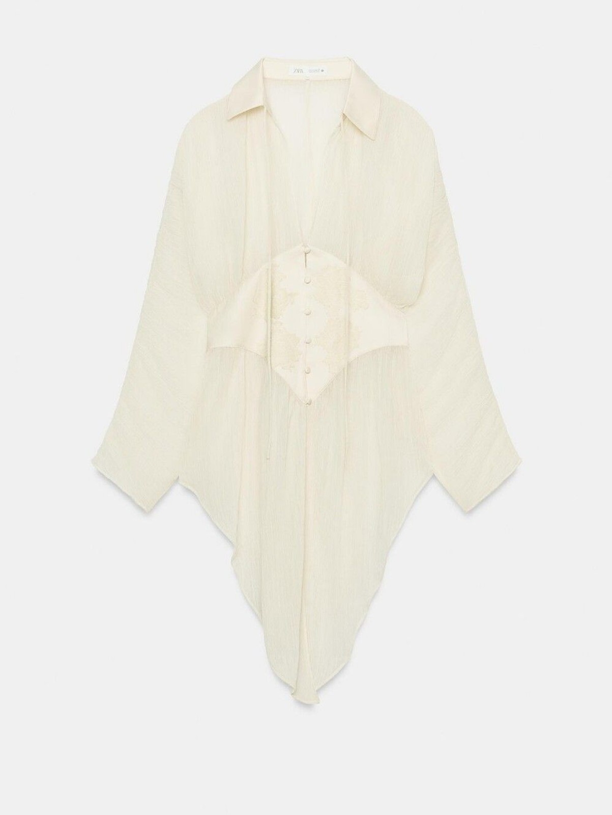 ZARA ZW COLLECTION GEORGETTE LACE BLOUSE SMALL