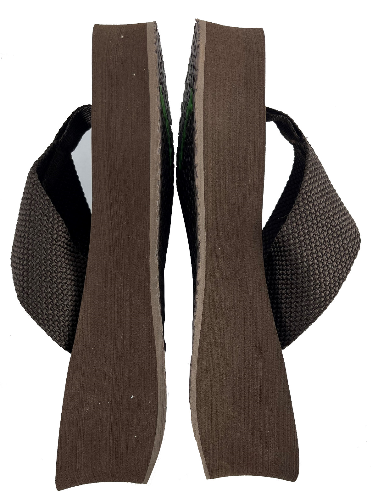 2 Pack Gypsy Soule Platform Wedge Thong Sandals, 2in Heel, Black & Brown, New