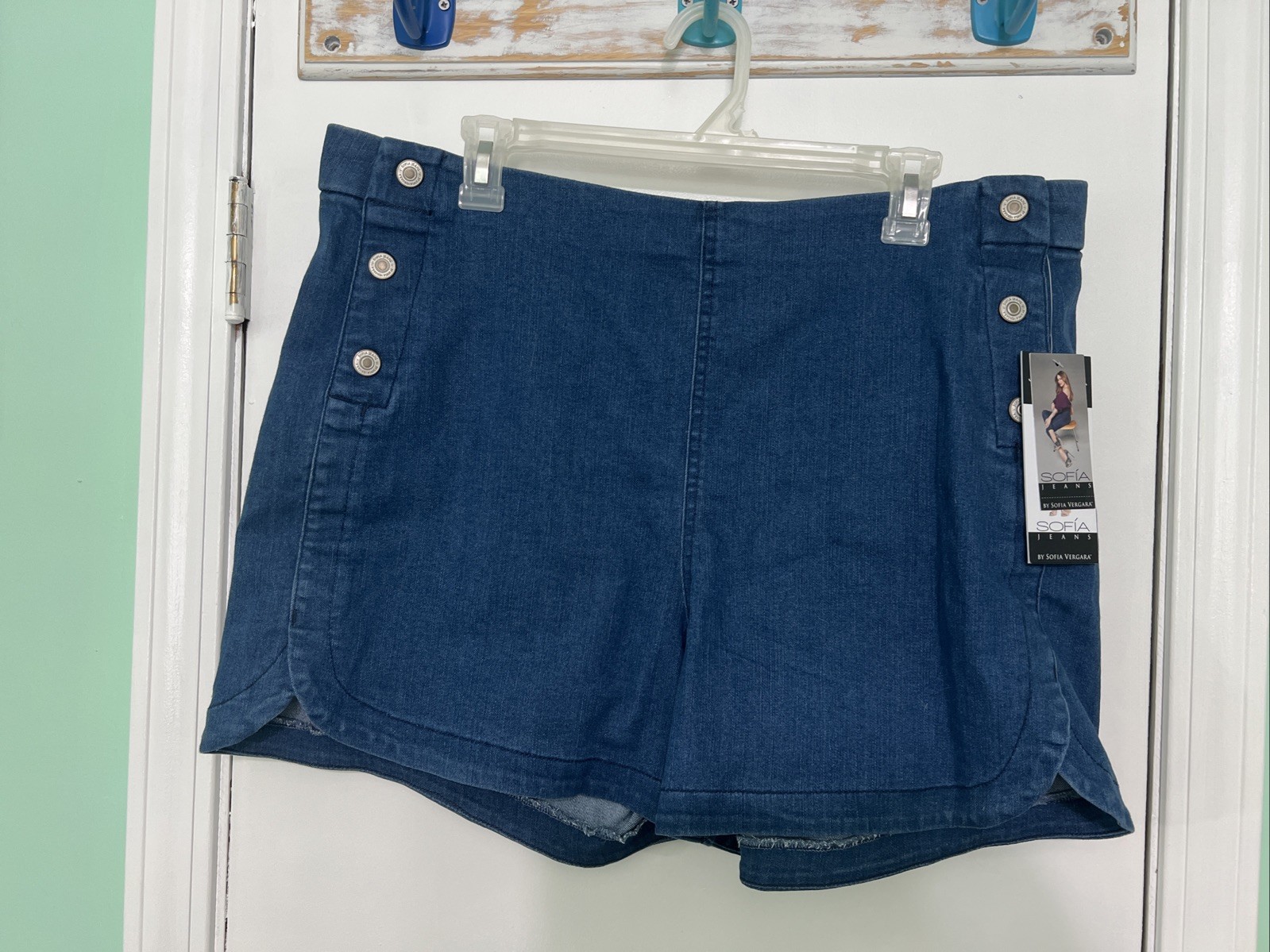 New! Sophia Vergara Julieta Hi-Rise Pull-on Sailor Shorts Size 16 NWT