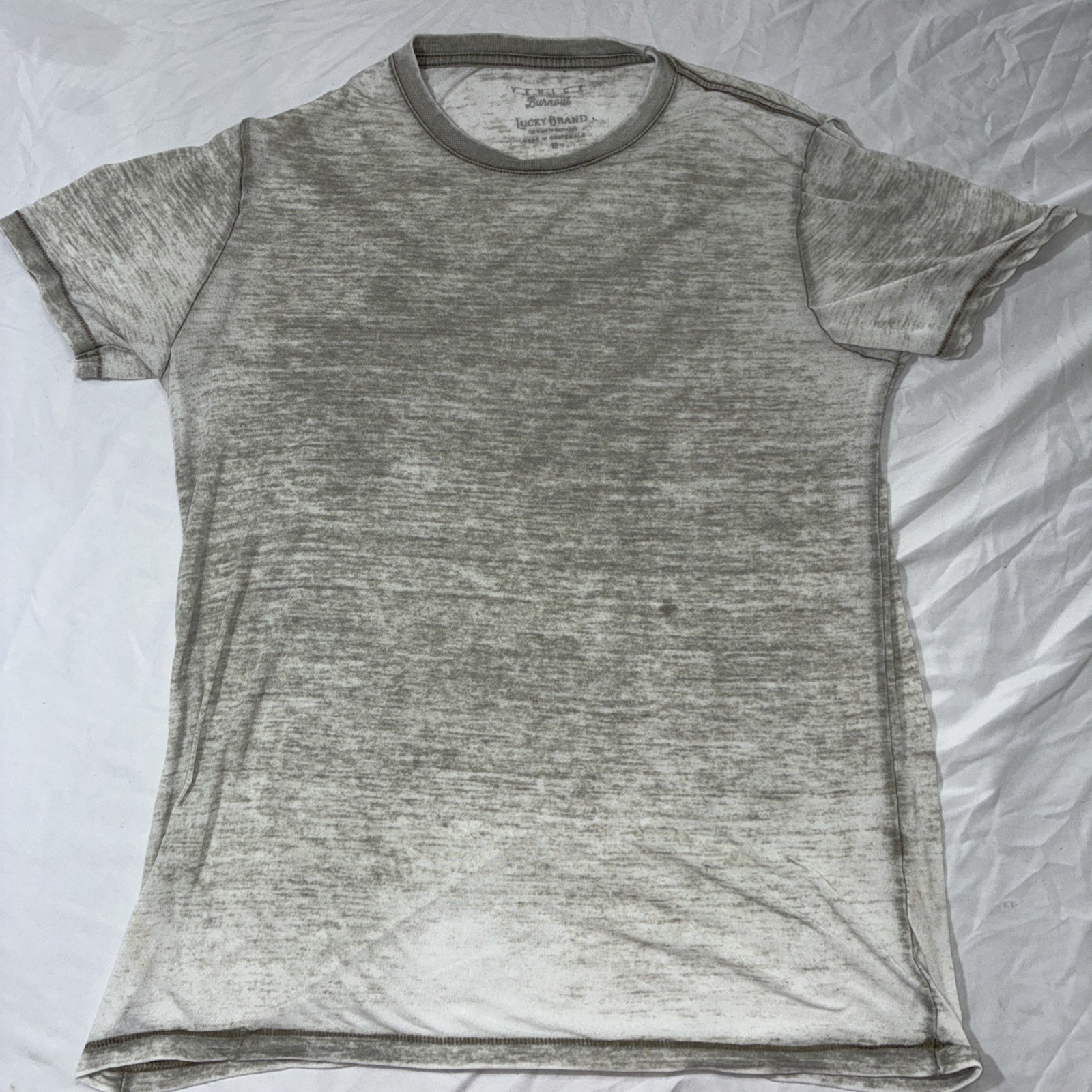 Lucky Brand Venice Burnout Henley T Shirt Mens M Gray Cotton Blend Lot Of 2