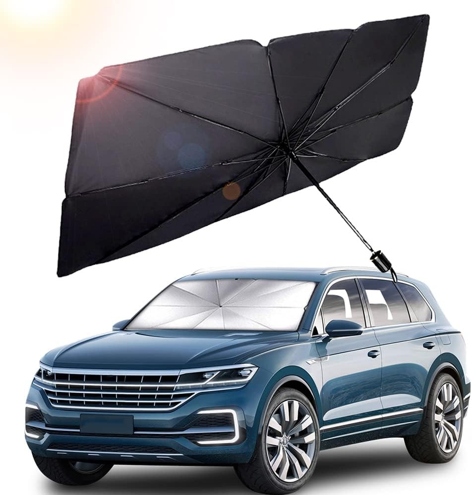 55″ x 31″ Car Sunshade Umbrella, Upgraded Windshield Cover Sun Shade, UV Reflect