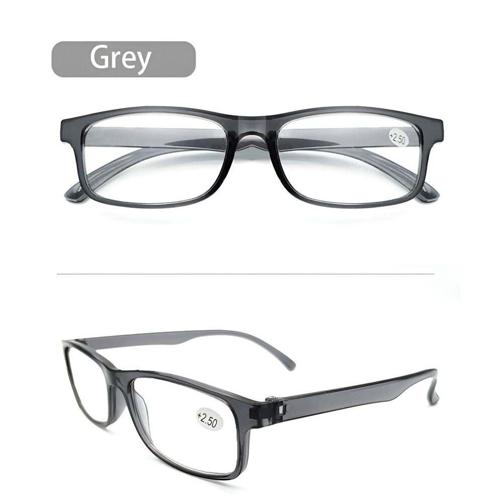 4 Pair Rectangular Spring Hinge Power Reading Reader Glasses For Men Women 1-3.0