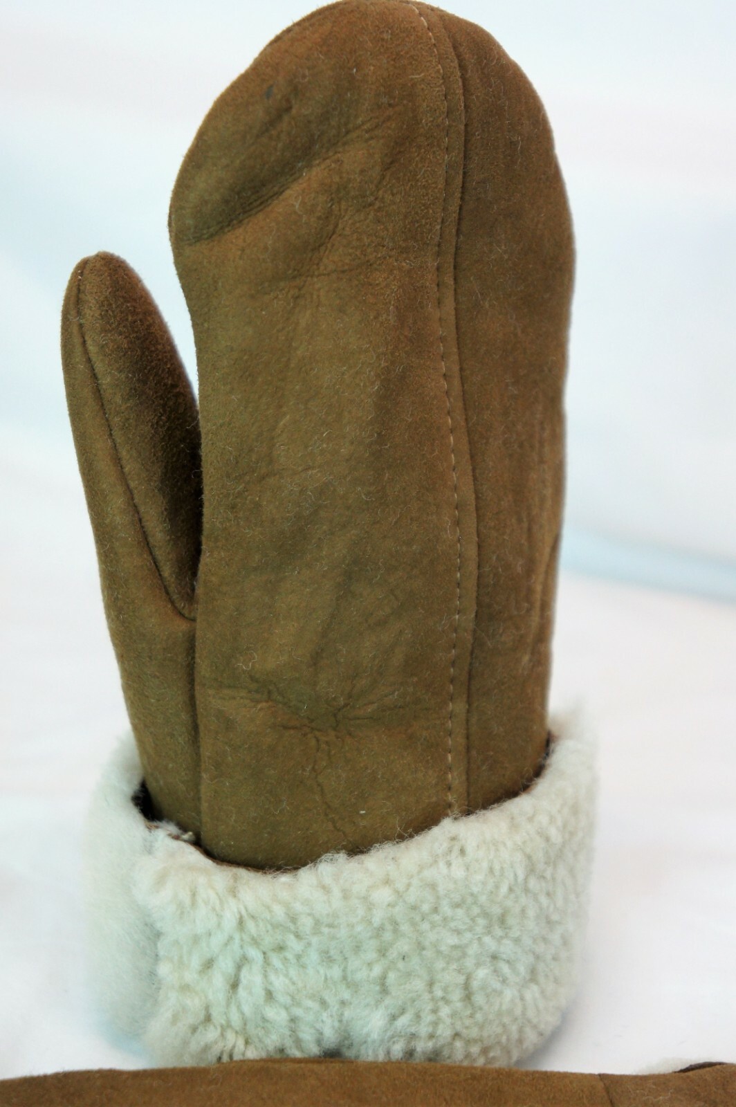 REAL GENUINE SHEEPSKIN SHEARLING LEATHER MITTENS UNISEX TOFFEE BROWN SUEDE S-2XL