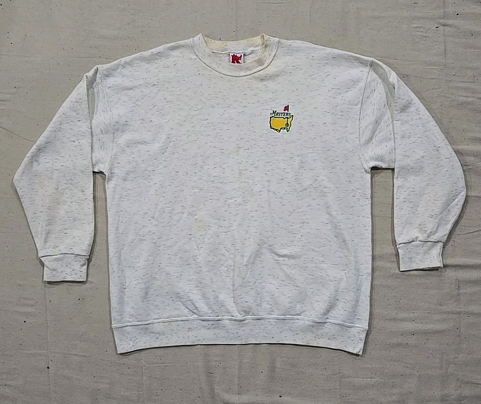 Vintage Masters Golf Sweatshirt Size 2XL White Crewneck Pullover Stained**