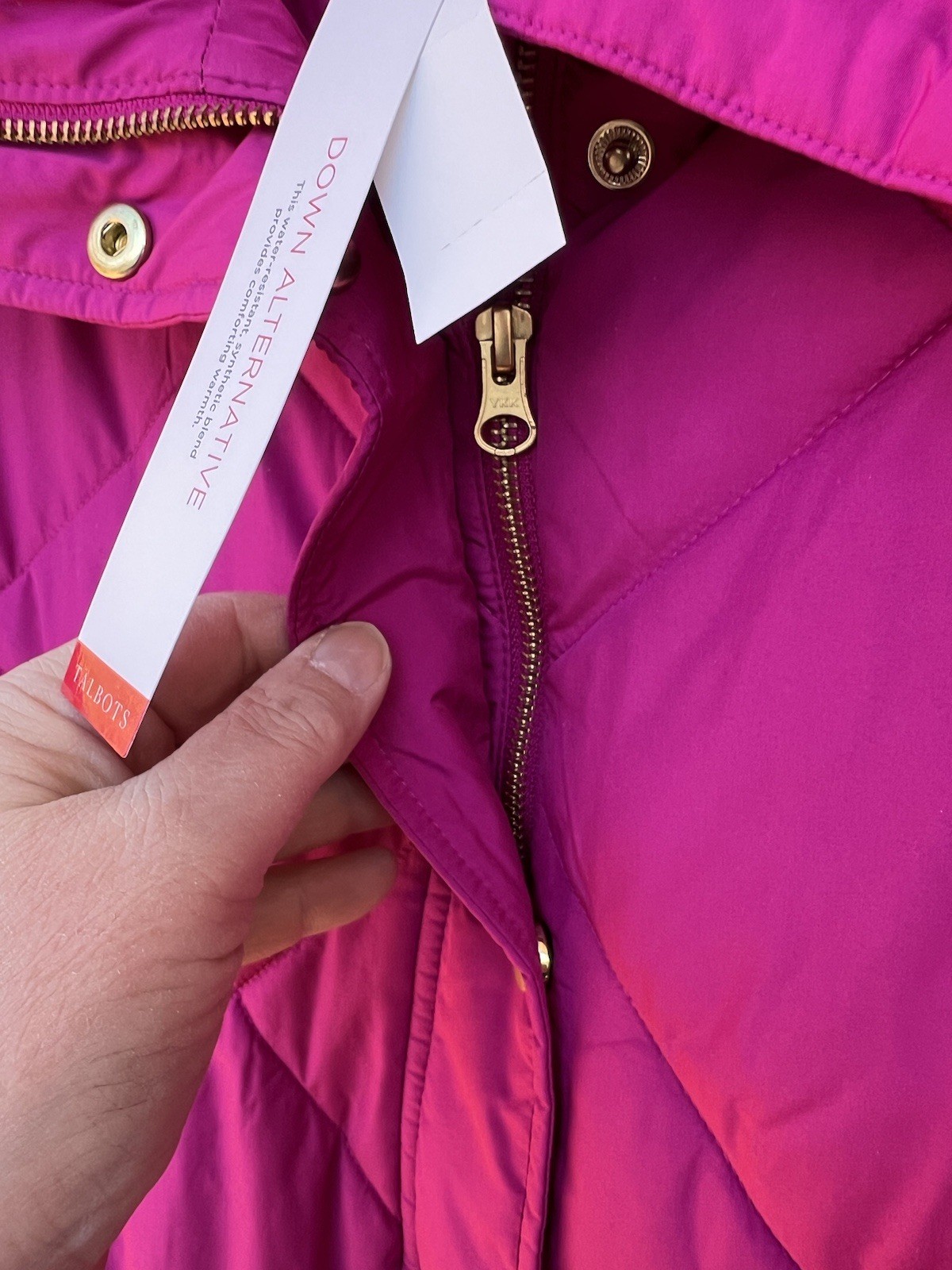 NWT Talbots Super Cozy Magenta Down Alternative Jacket With Pockets 2X
