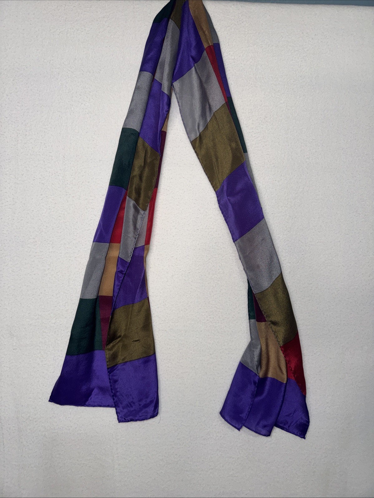Vintage Baar & Beards All Silk Scarf Patchwork Rectangle Long