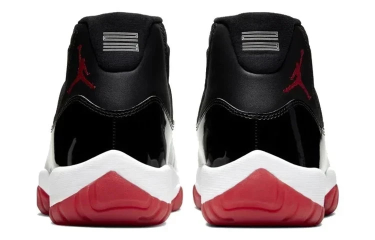 Nike 378037-061 Air Jordan 11 Retro Bred Black Red High Top Men Basketball Shoes