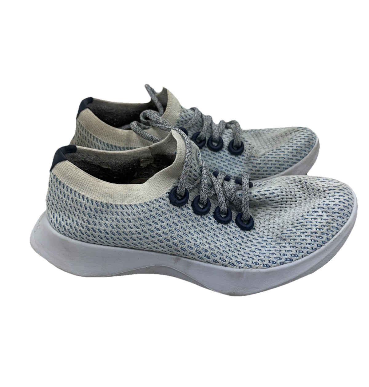 Allbirds TD Tree Dasher Womens Size 8 White Running Shoes Athletic Lace Blue