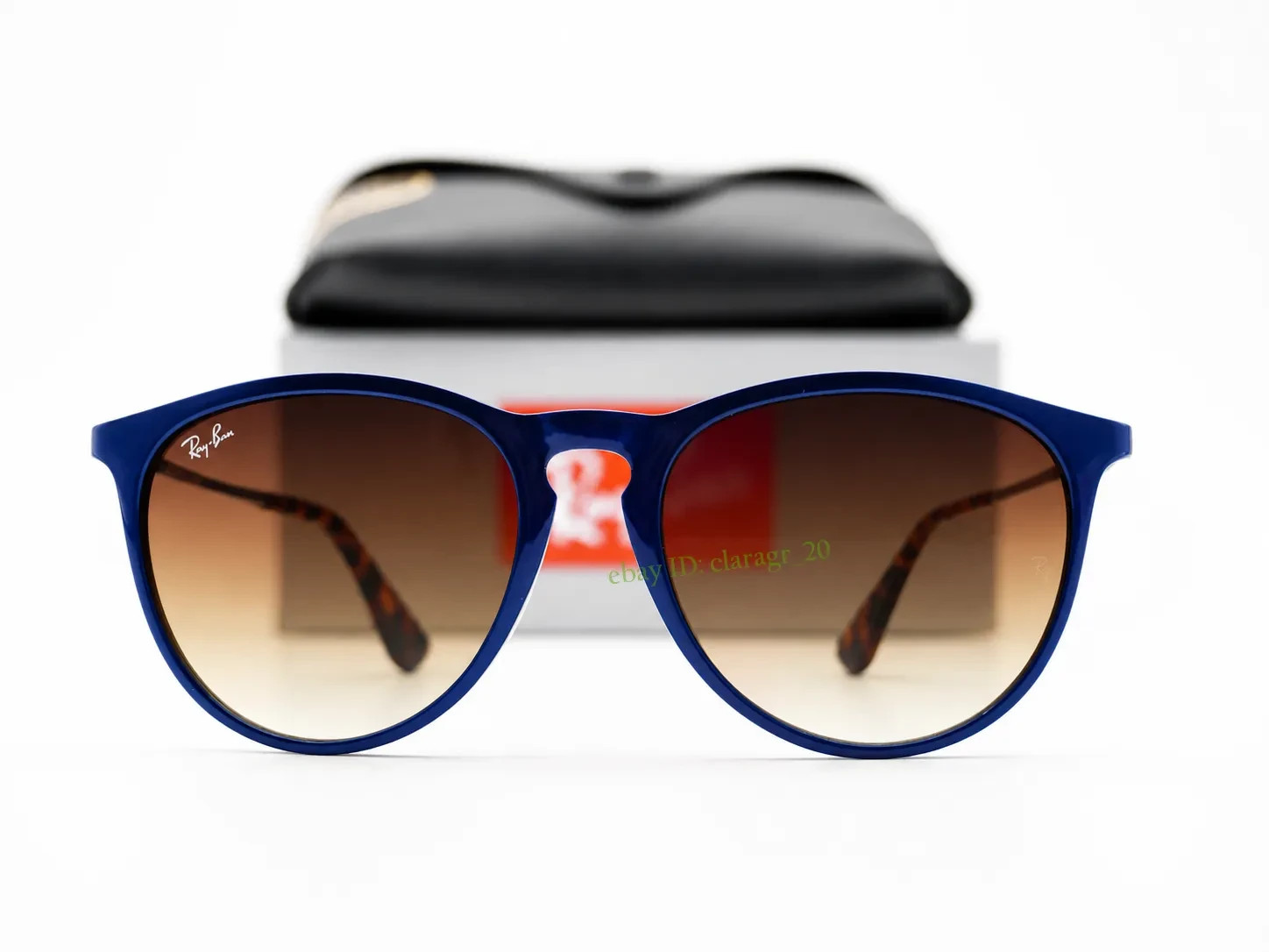 Ray-Ban Erika RB4171 Sunglasses Polished Blue Brown Gradient High Bridge 54mm UV
