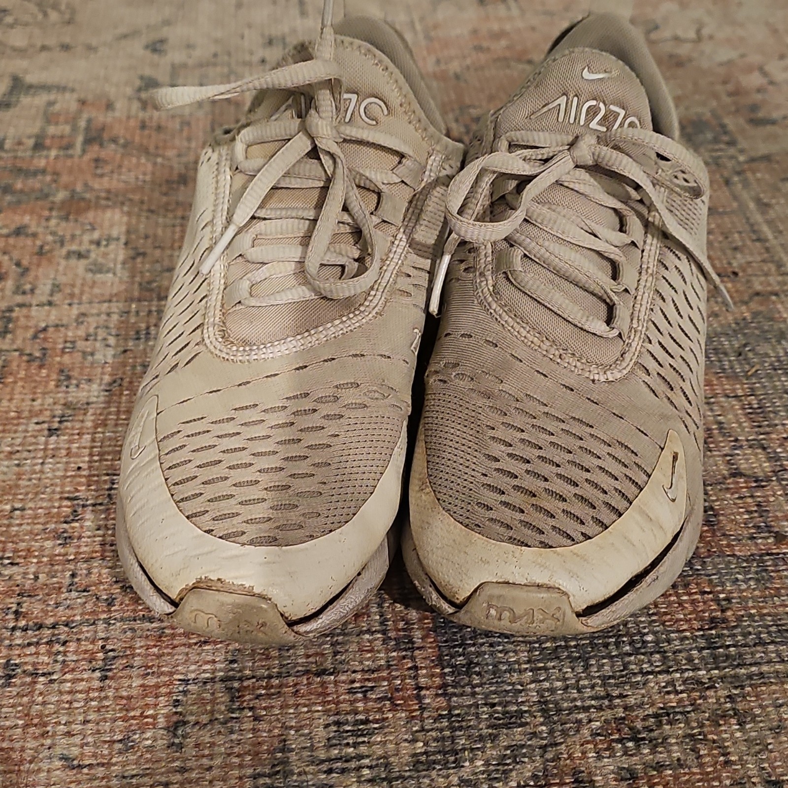 Nike Air Max 270 Beige Mesh Lace Up Sneaker Kids 6.5Y EU39 943345-103