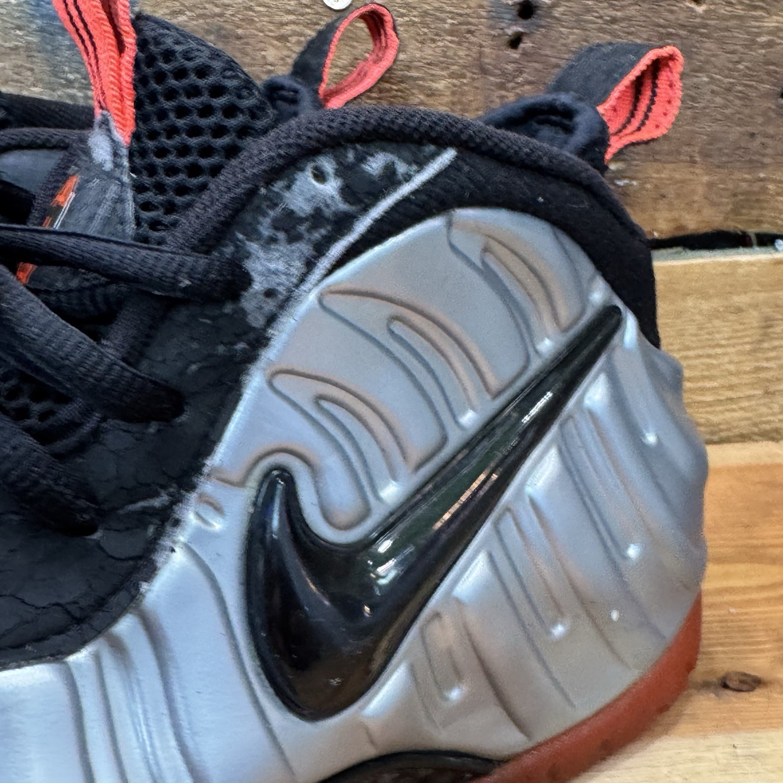 Size 11 – Nike Air Foamposite Pro Crimson Silver Red Black See Pictures