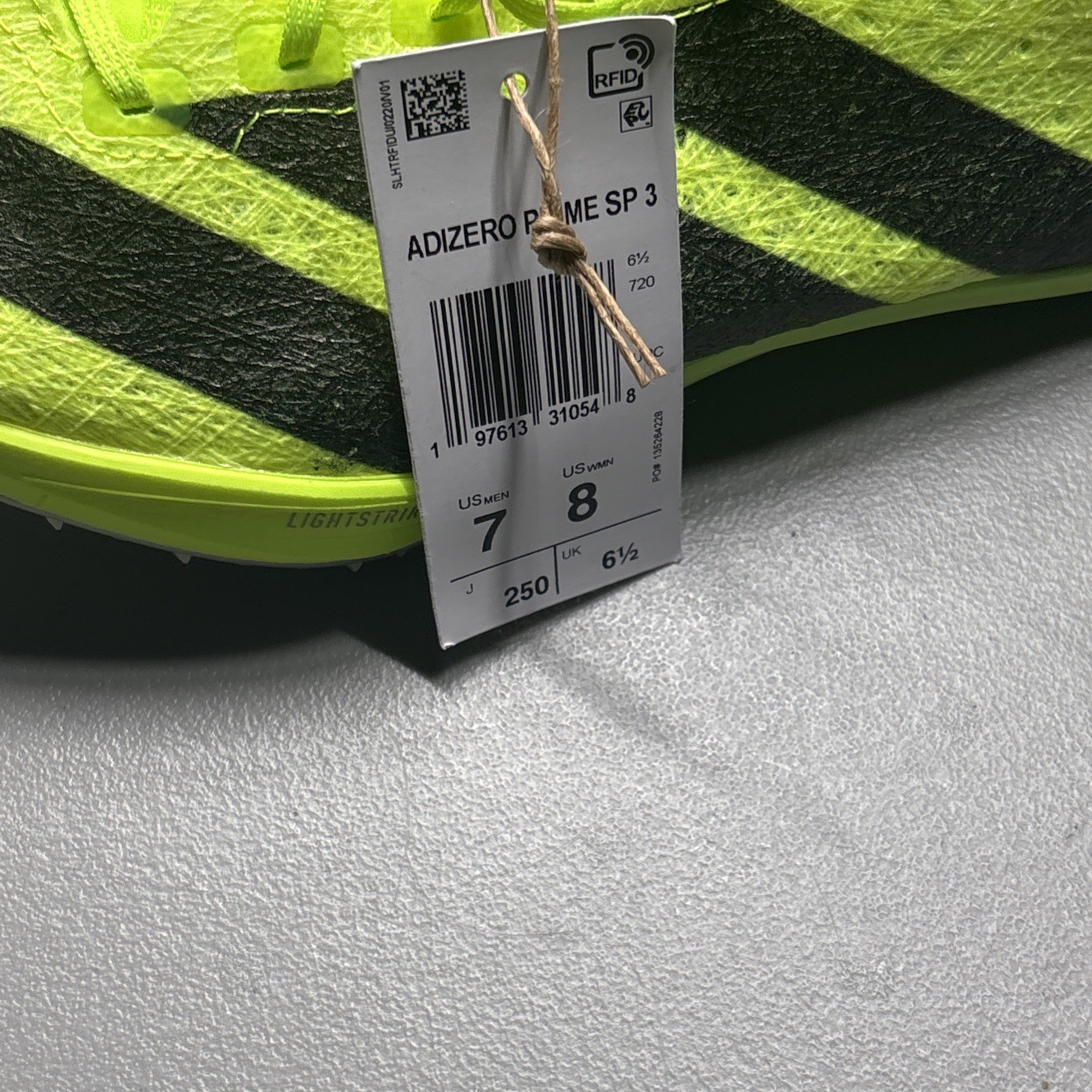 Size 7 – adidas Adizero Prime SP 3 Strung Lucid Lemon Black IH5800 No Spikes