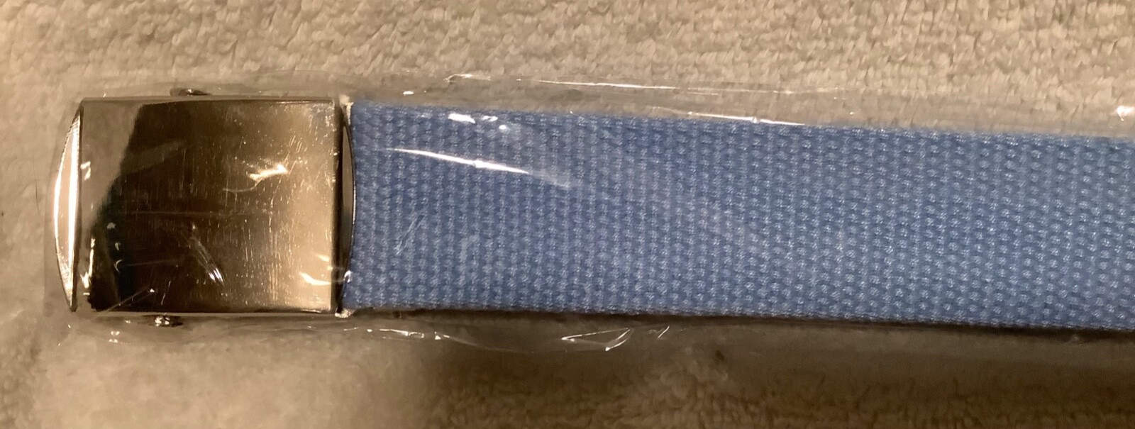 1.25” Wide Military Canvas Web Belt With Silver Metal Buckle Sky Blue 44” Unisex