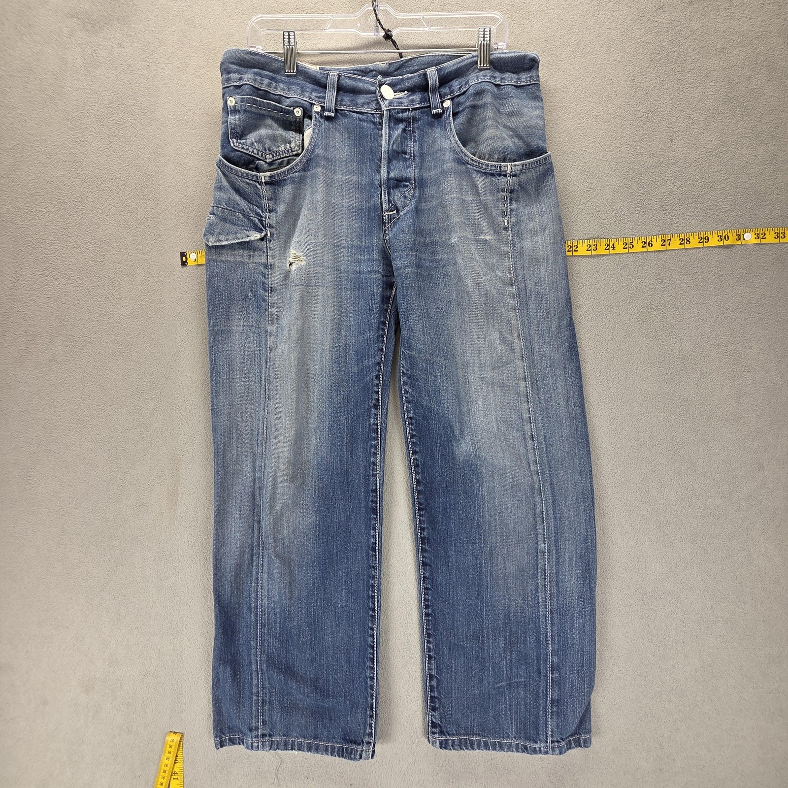 Vintage Levis Engineered Jeans Mens Blue Twisted Red Wire Button Fly Fits 32×28