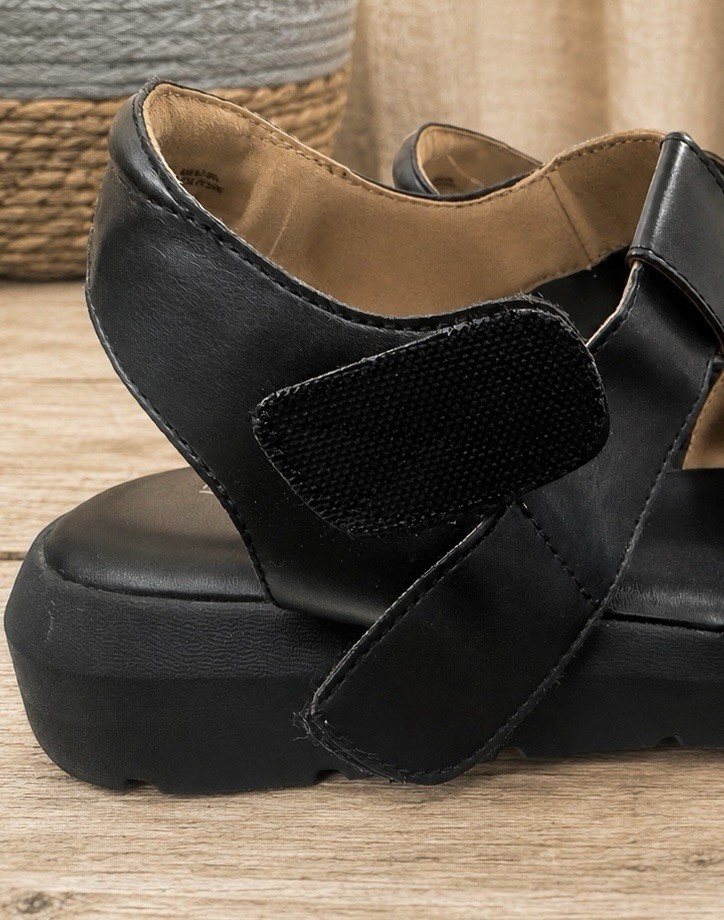 Rockport Black Leather Sandals Slingback 3 Strap Comfort Leisure Hook Loop 11