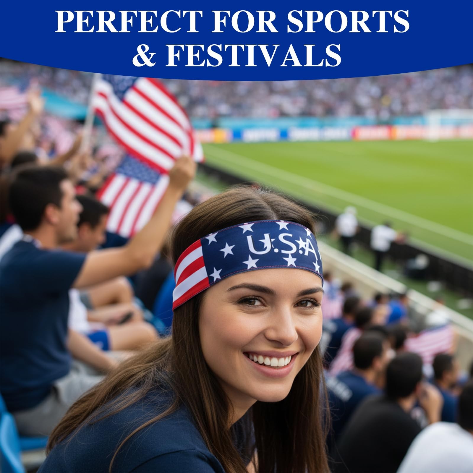 National Flags Non-Slip Sports Headband Sweatband for Men Women, Ideal for USA