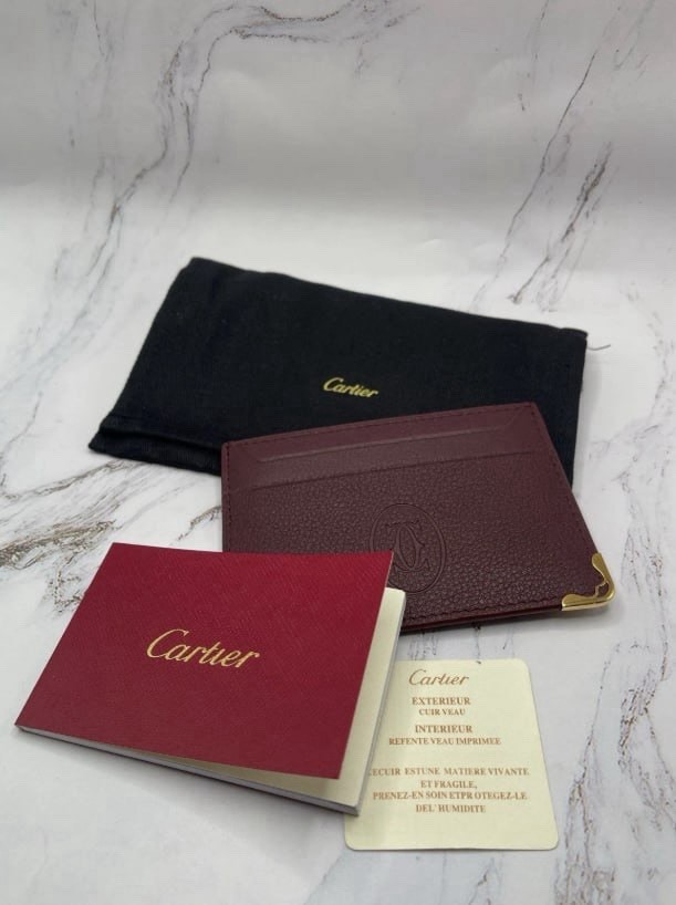 Cartier Must de Cartier Red Leather Card Holder Wallet Luxury – NIB